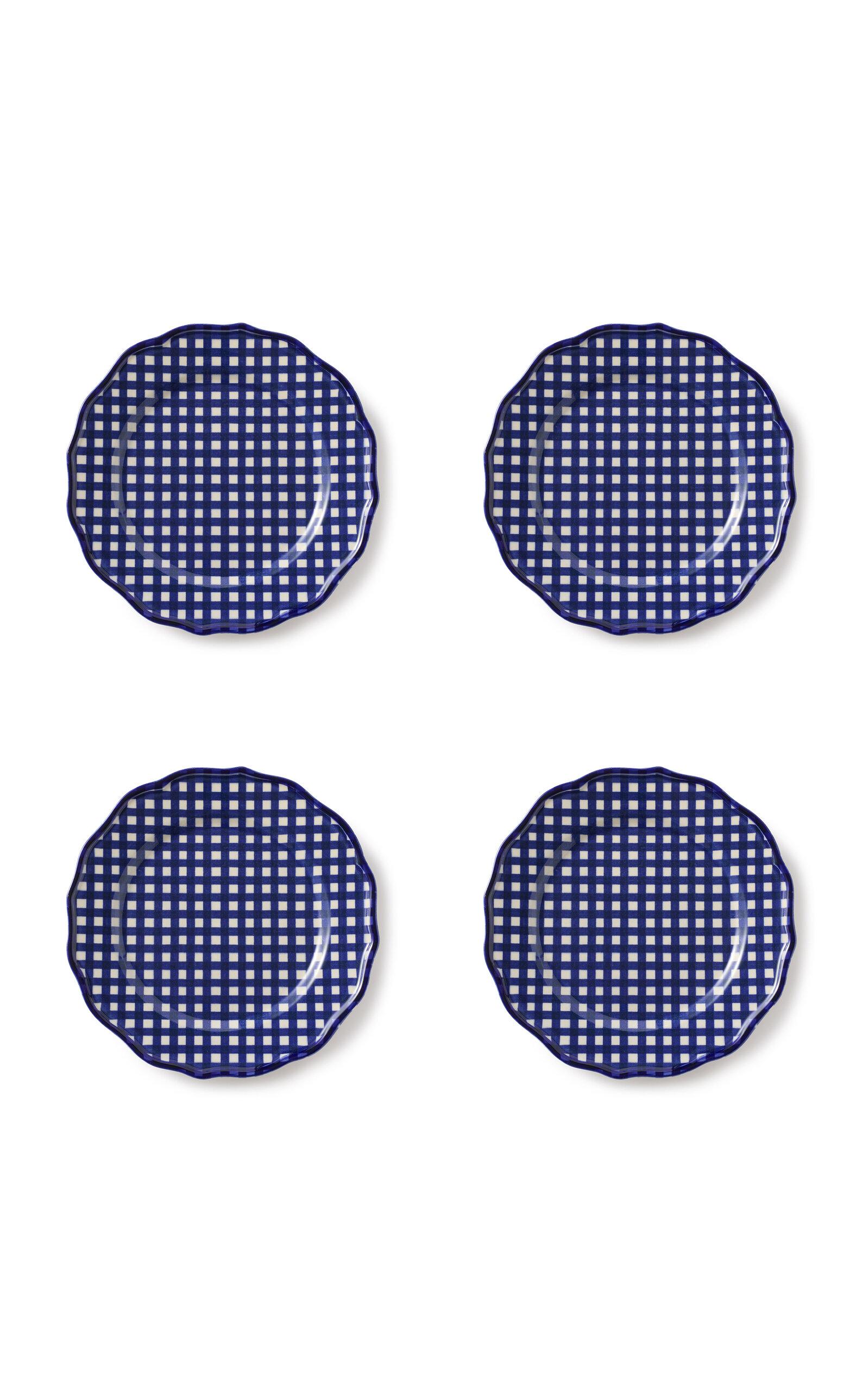 Maison Madison - Set-Of-Four Beatrix Dessert Plate - Blue - Moda Operandi by MAISON MADISON