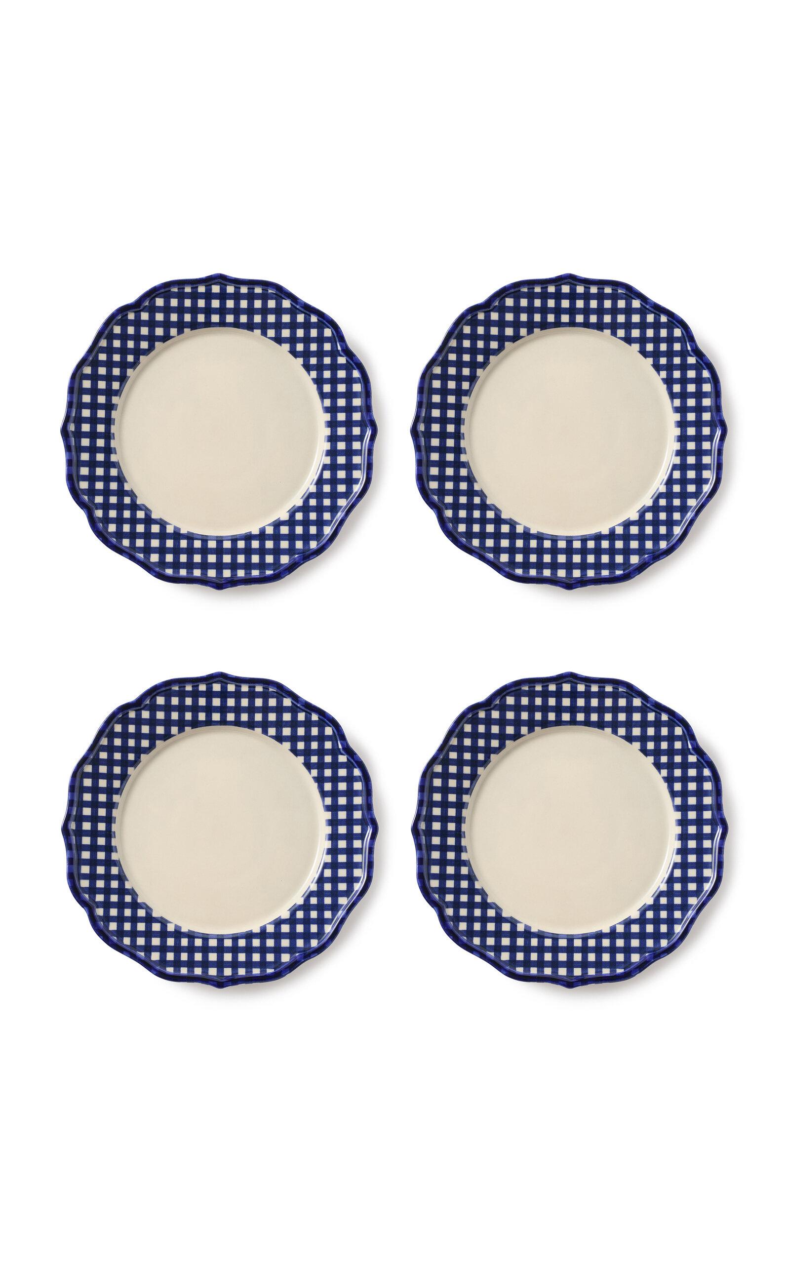 Maison Madison - Set-Of-Four Beatrix Dinner Plate - Blue - Moda Operandi by MAISON MADISON