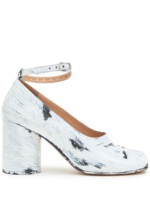 80mm Tabi Bianchetto leather pumps by MAISON MARGIELA