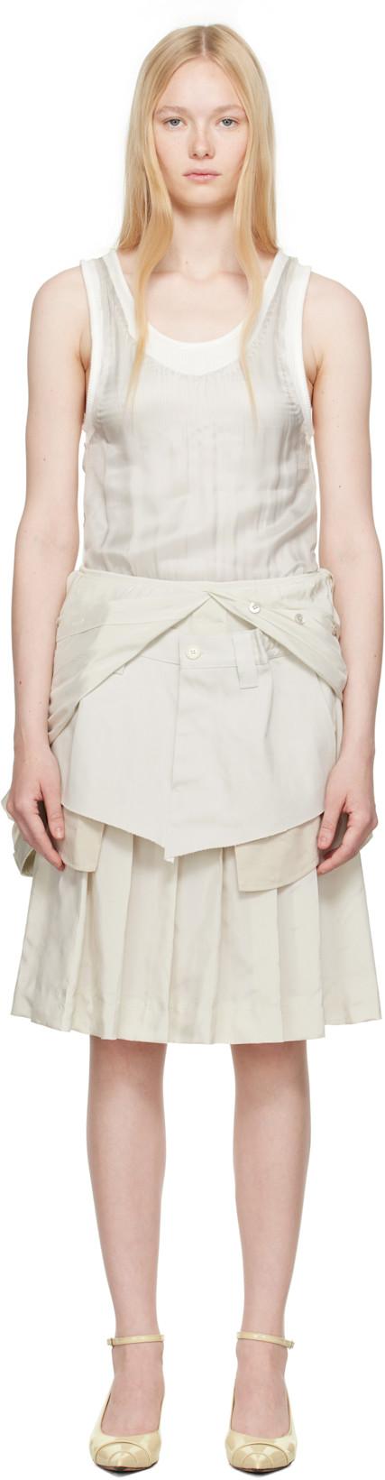 Beige 'Anonymity of the lining' Midi Dress by MAISON MARGIELA