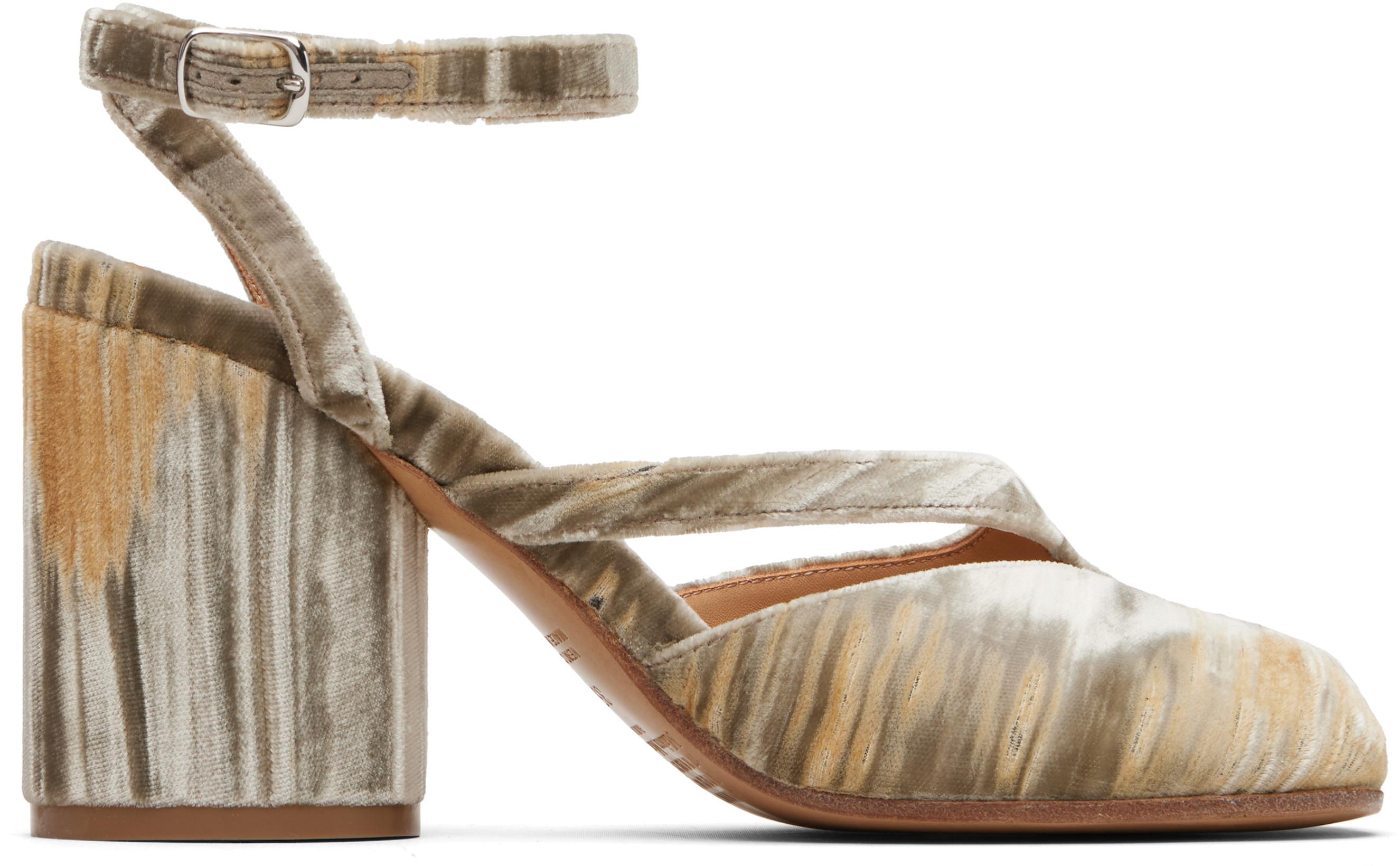 Beige Tabi Pump Heeled Sandals by MAISON MARGIELA
