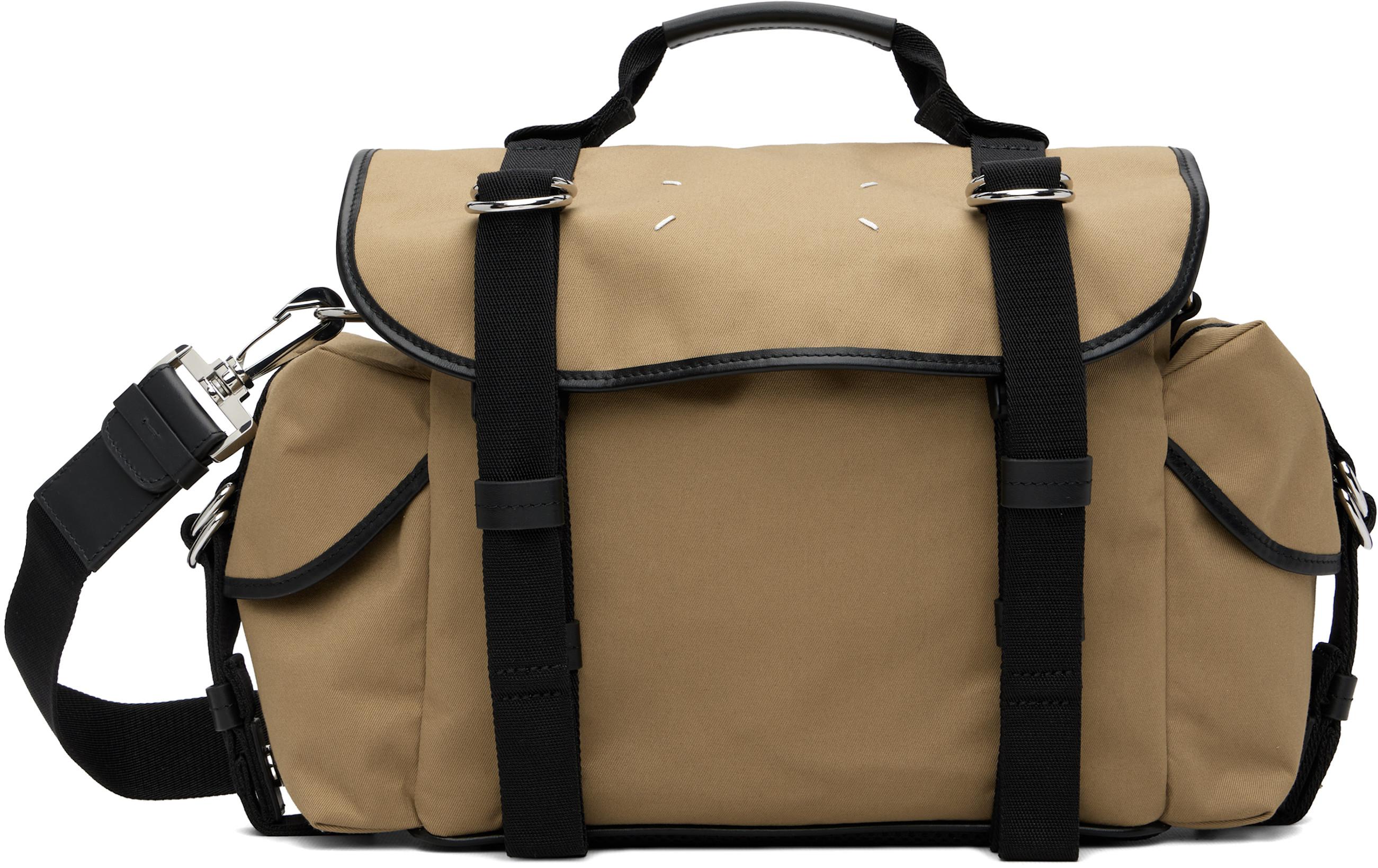 Beige & Black High Tech Messenger Small Bag by MAISON MARGIELA
