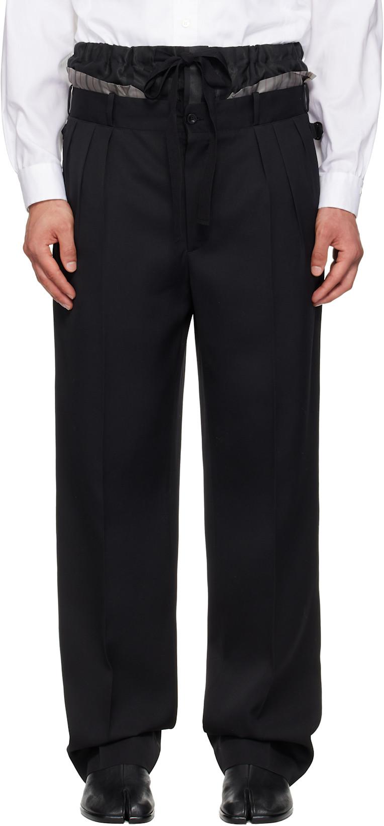 Black 'Anonymity of the lining' Trousers by MAISON MARGIELA