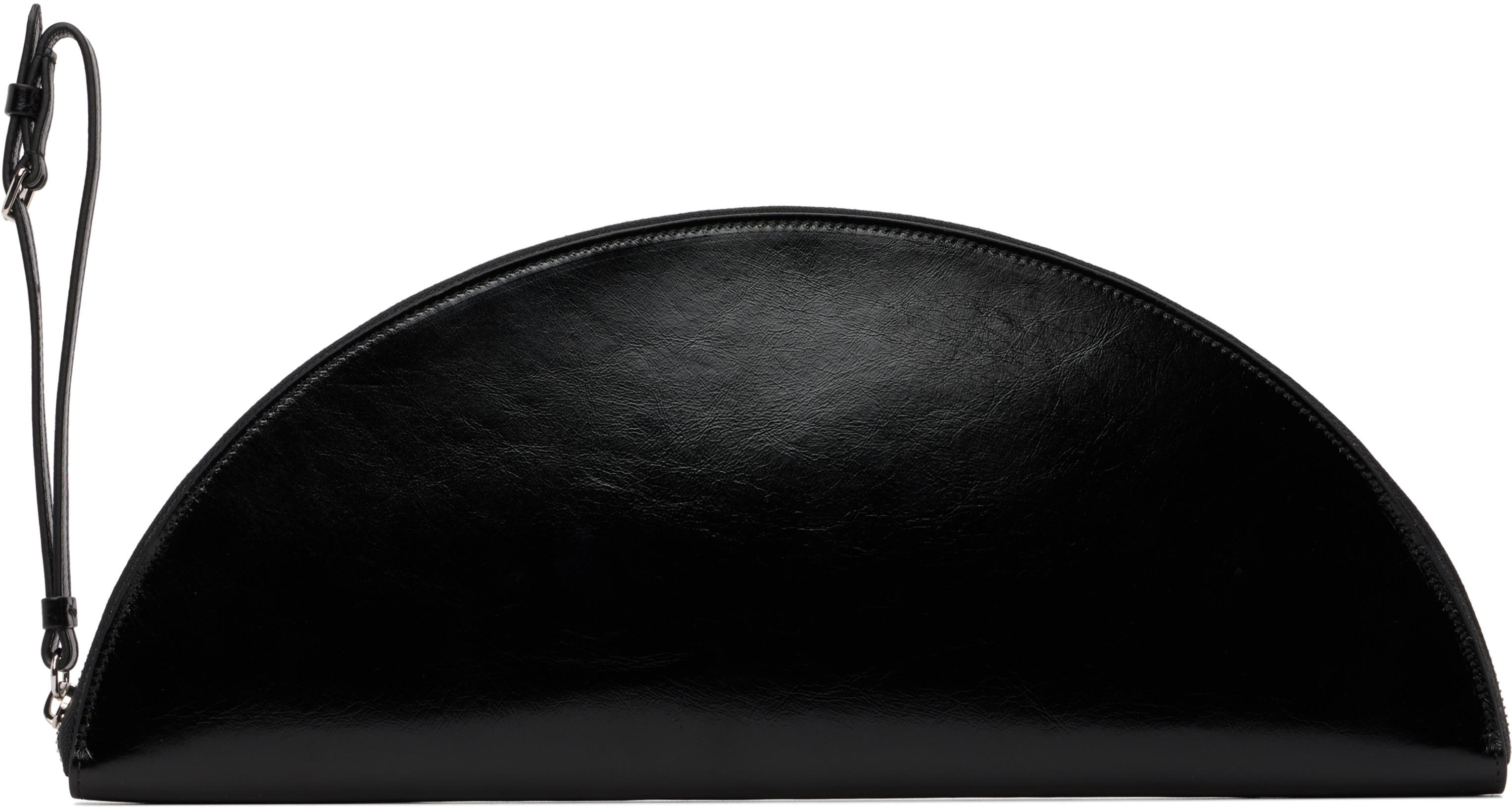 Black Big Halfmoon Clutch by MAISON MARGIELA