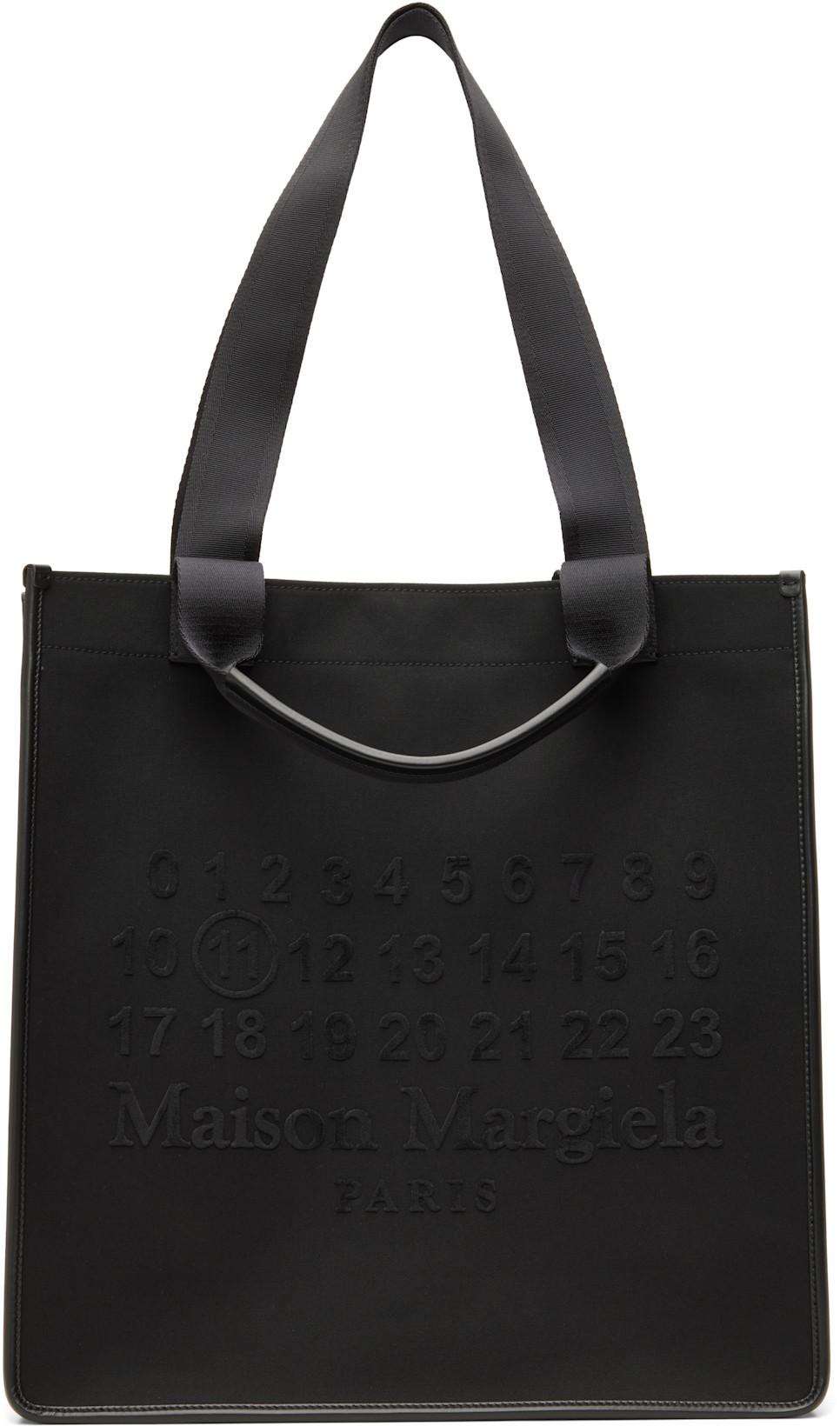 Black Cabas Vertical Shopping Tote by MAISON MARGIELA