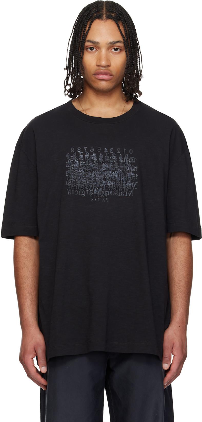 Black Cotton Numerical T-shirt by MAISON MARGIELA