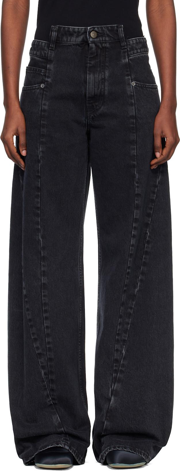 Black Cut-Out Jeans by MAISON MARGIELA