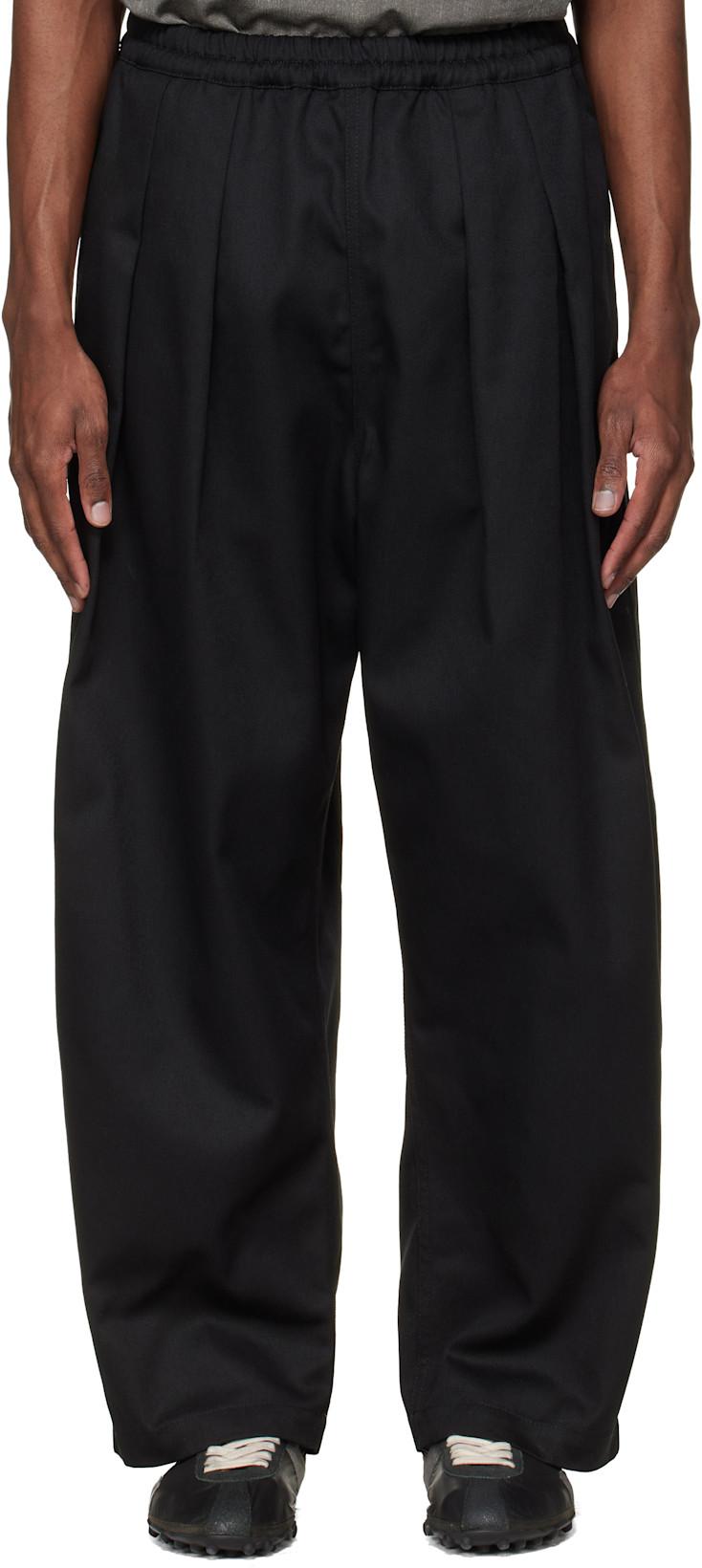 Black Dropped-Rise Cotton Trousers by MAISON MARGIELA
