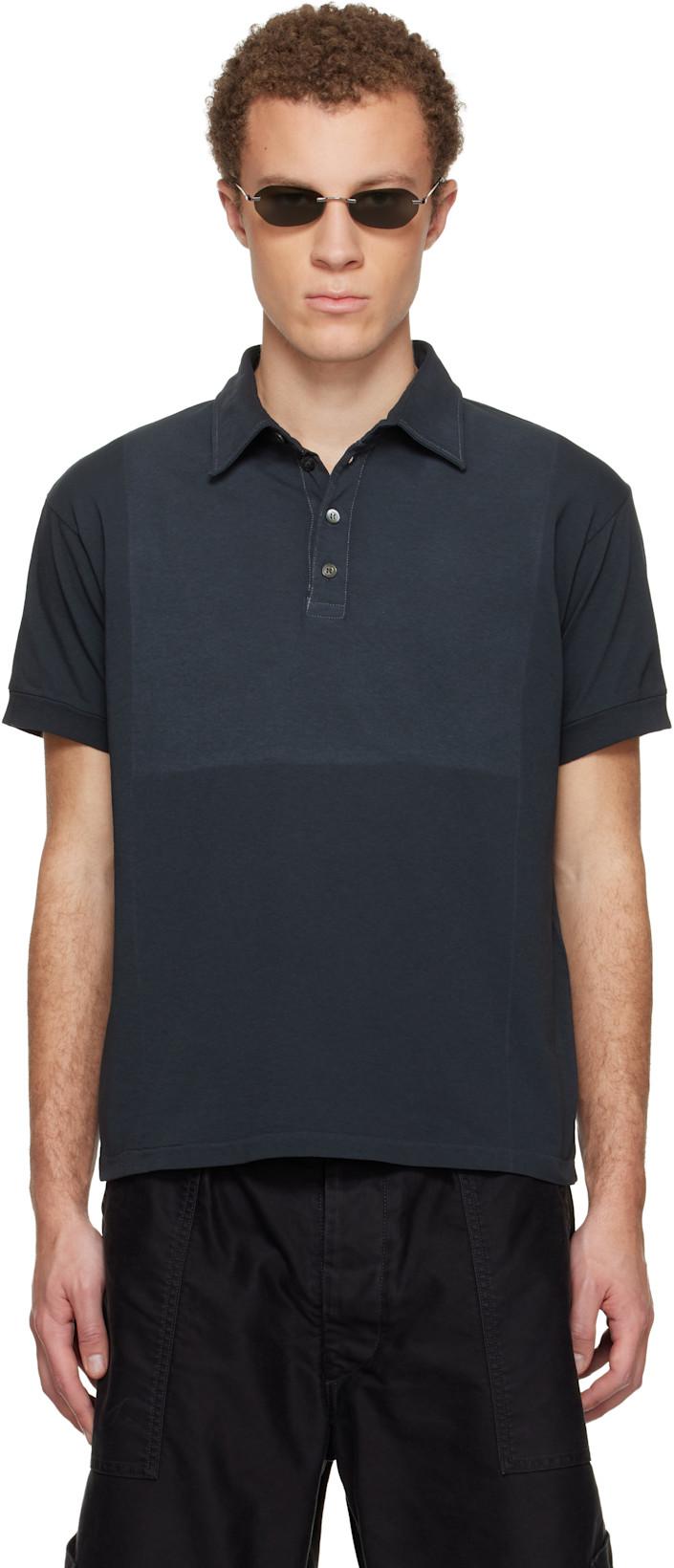 Black Faded Polo by MAISON MARGIELA