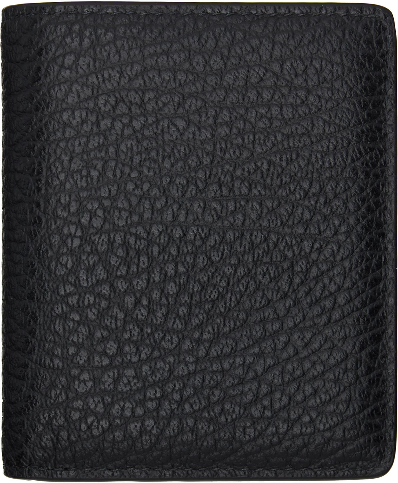 Black Four Stitches Bifold Wallet by MAISON MARGIELA