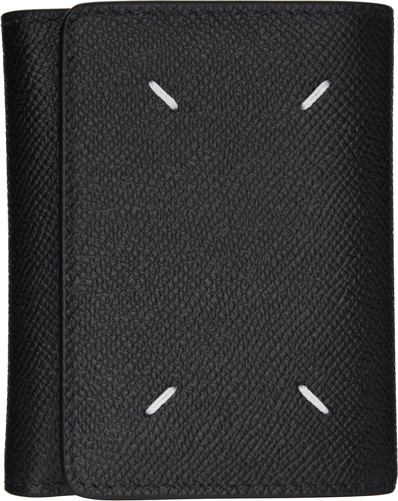 Black Four Stitches Wallet by MAISON MARGIELA