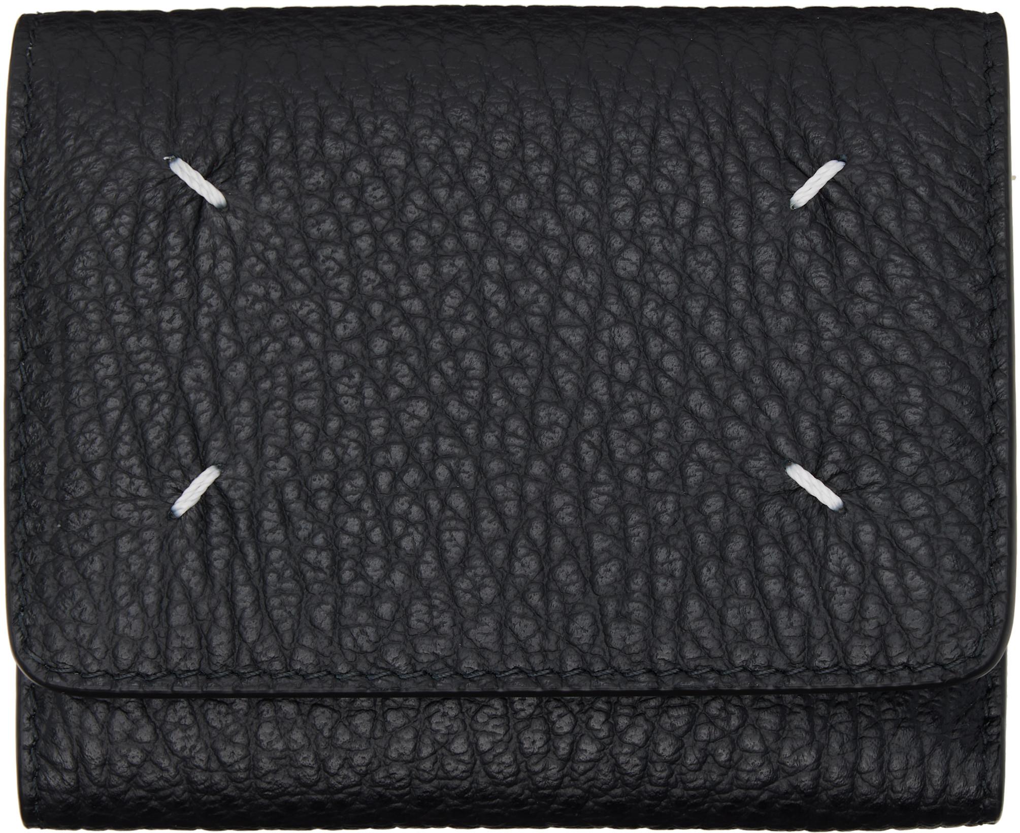 Black Four Stitches Wallet by MAISON MARGIELA
