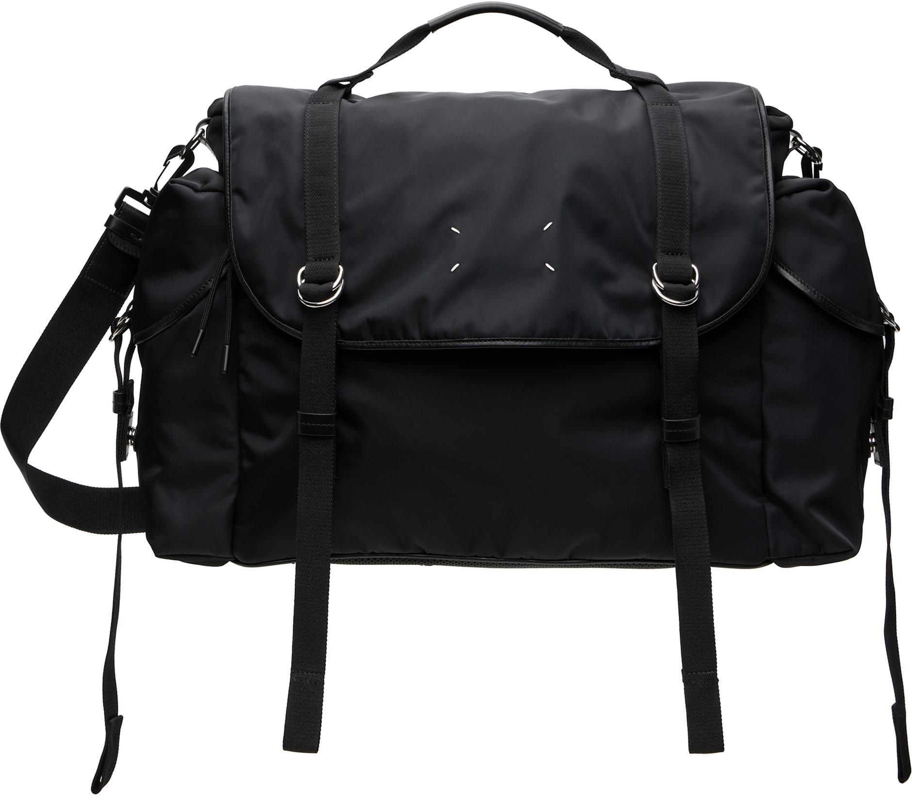 Black High Tech Messenger Bag by MAISON MARGIELA