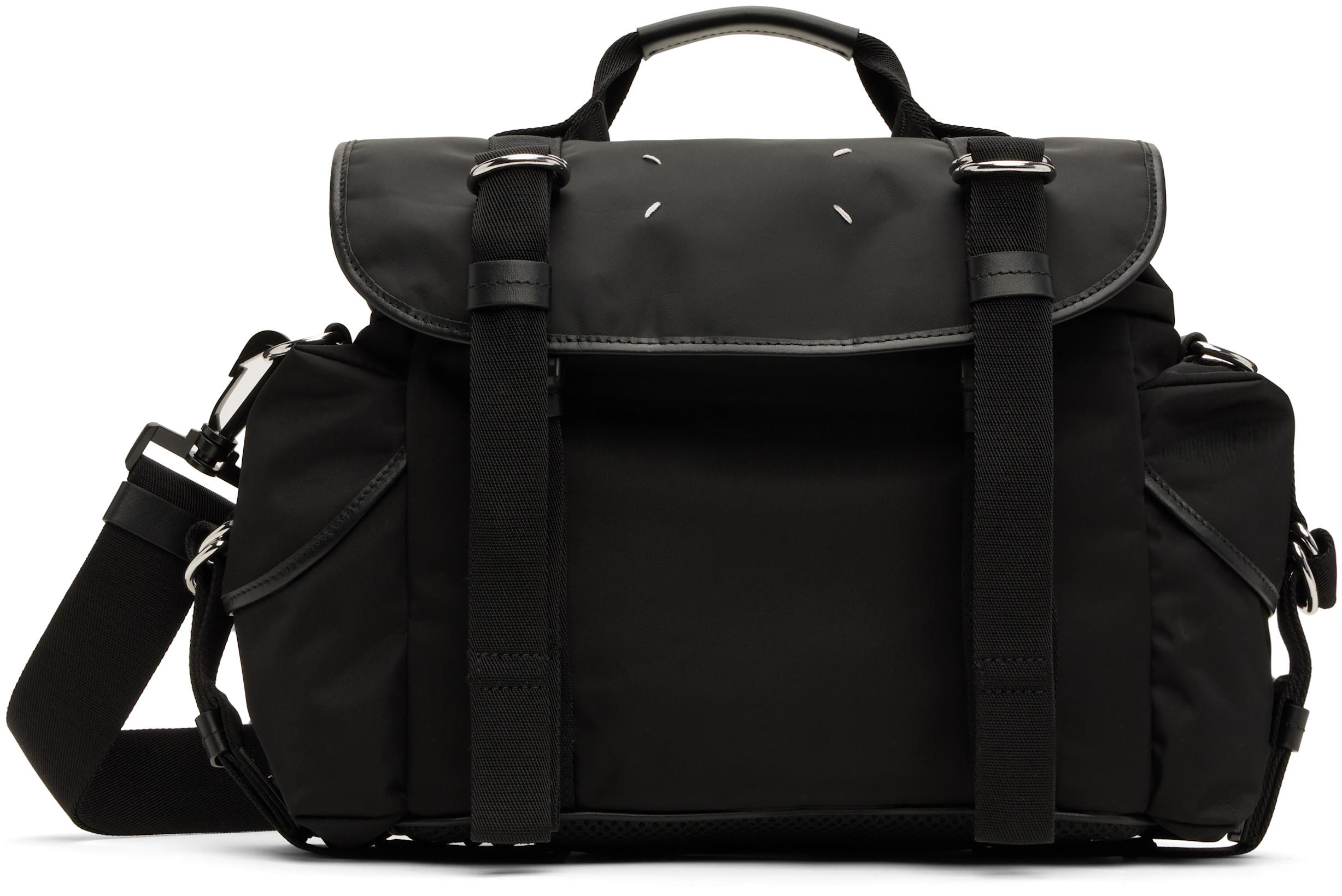 Black High Tech Small Messenger Bag by MAISON MARGIELA