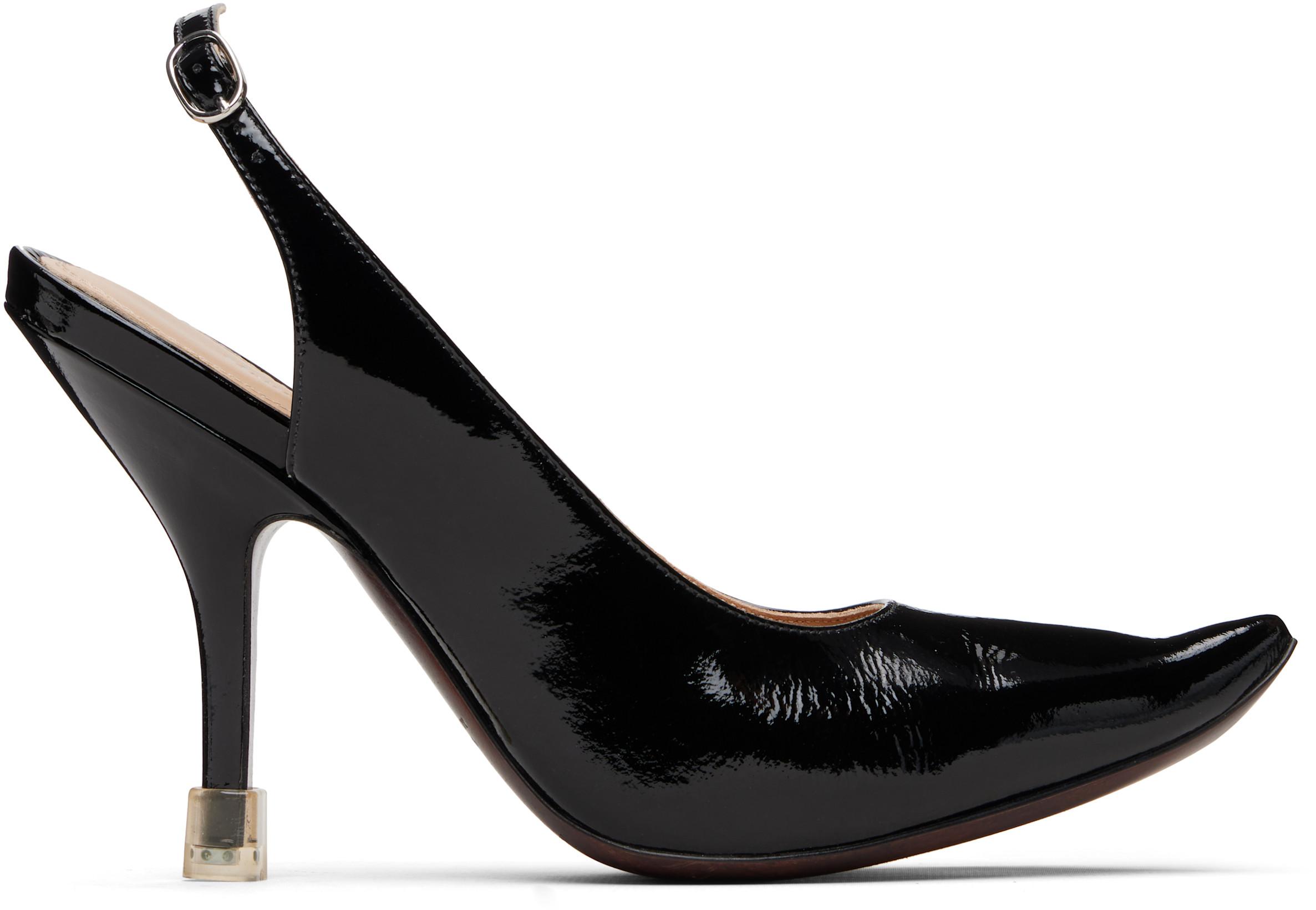 Black Loved To Death Slingback Heels by MAISON MARGIELA