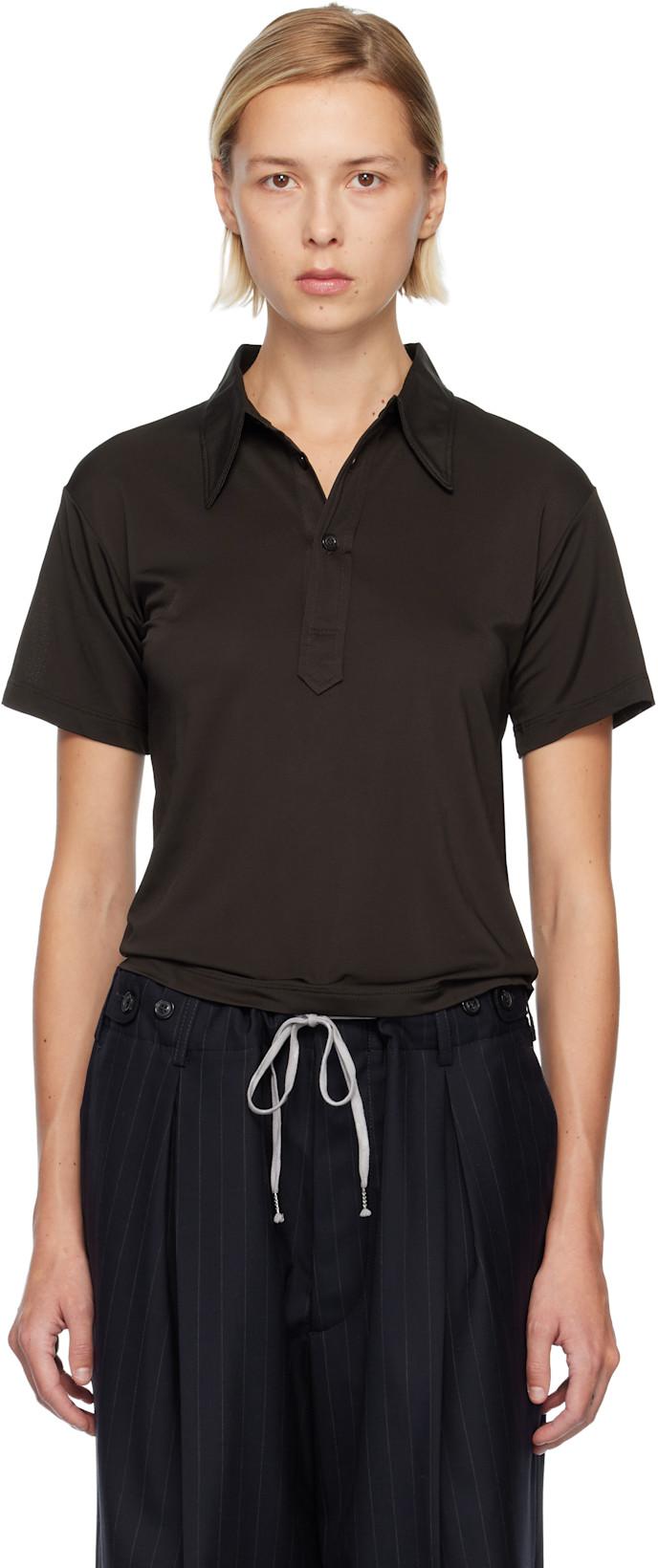 Black Piqué Polo by MAISON MARGIELA