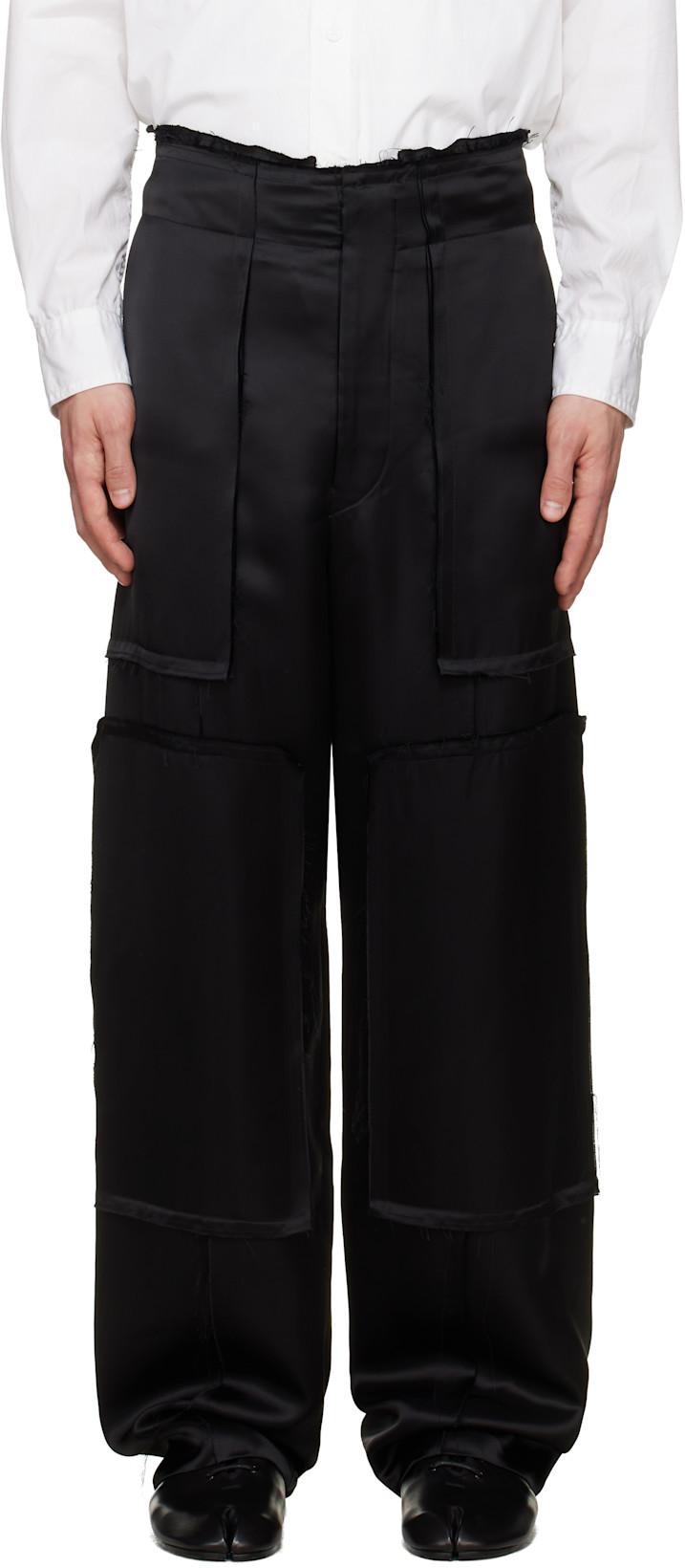 Black Raw Edge Trousers by MAISON MARGIELA