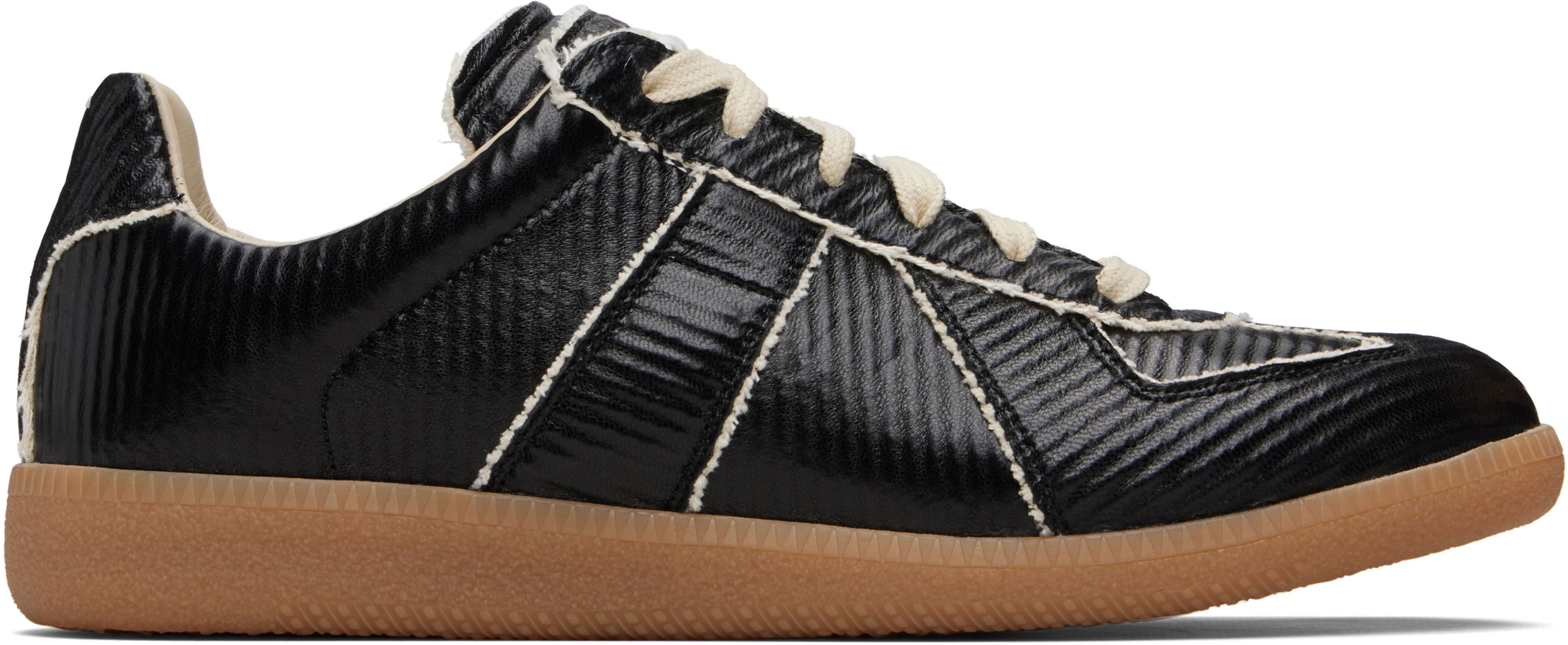 Black Replica Sneakers by MAISON MARGIELA