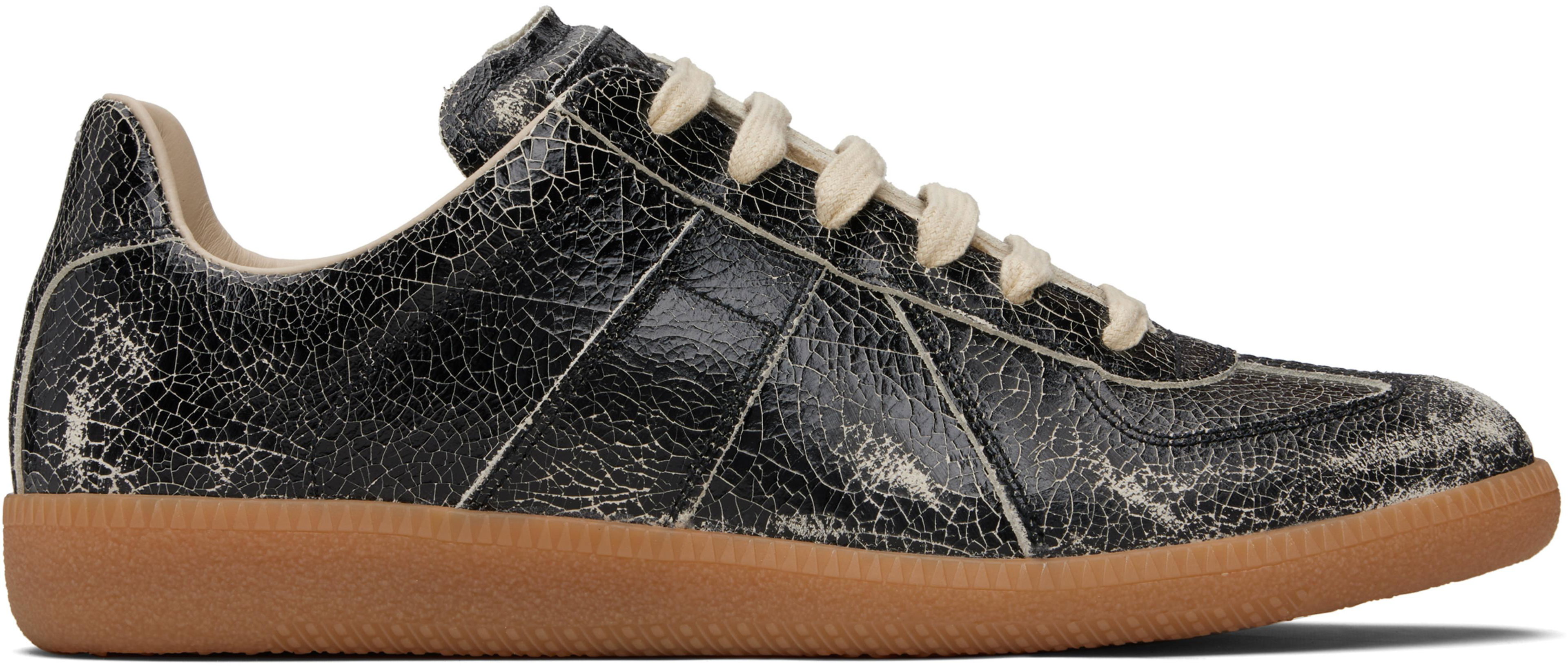Black Replica Sneakers by MAISON MARGIELA
