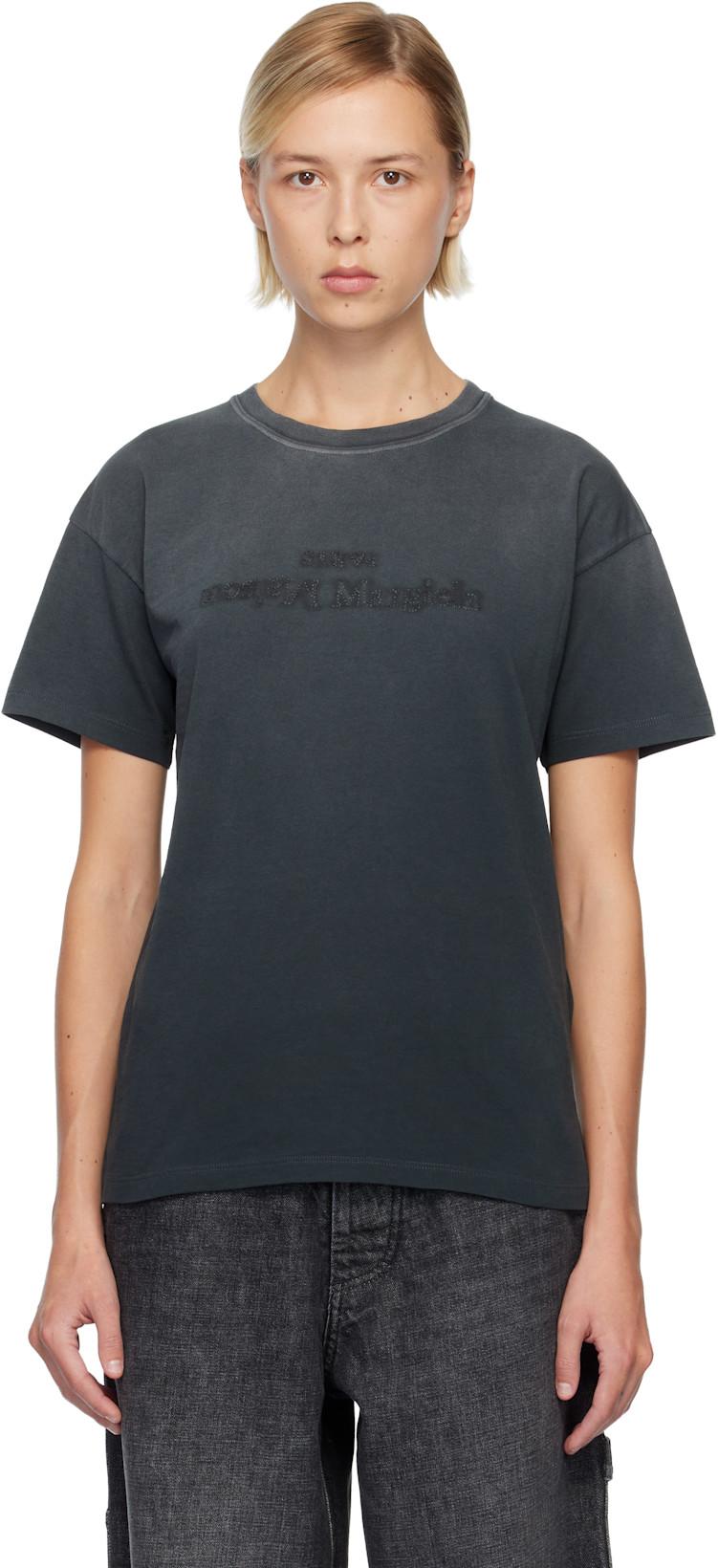 Black Reverse Logo T-shirt by MAISON MARGIELA