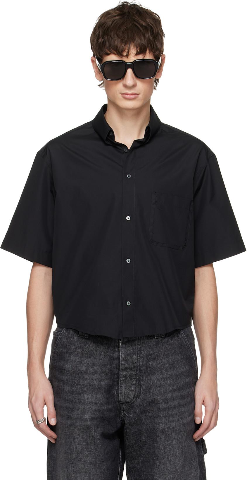 Black Short-Sleeved Shirt by MAISON MARGIELA