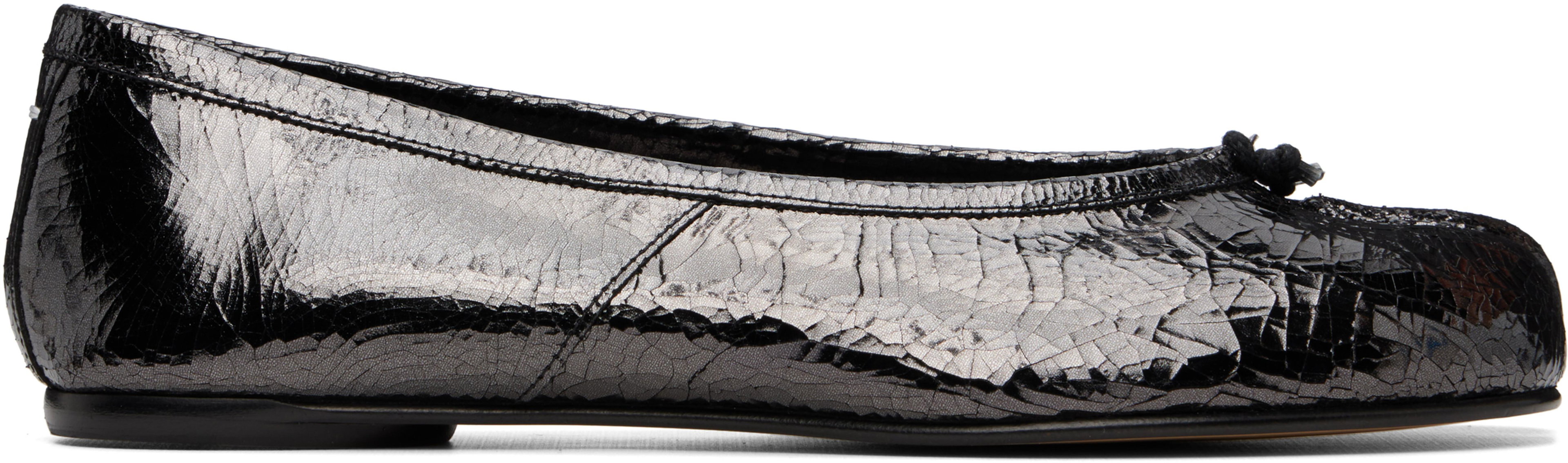 Black Tabi Broken Mirror New Ballerina Flats by MAISON MARGIELA