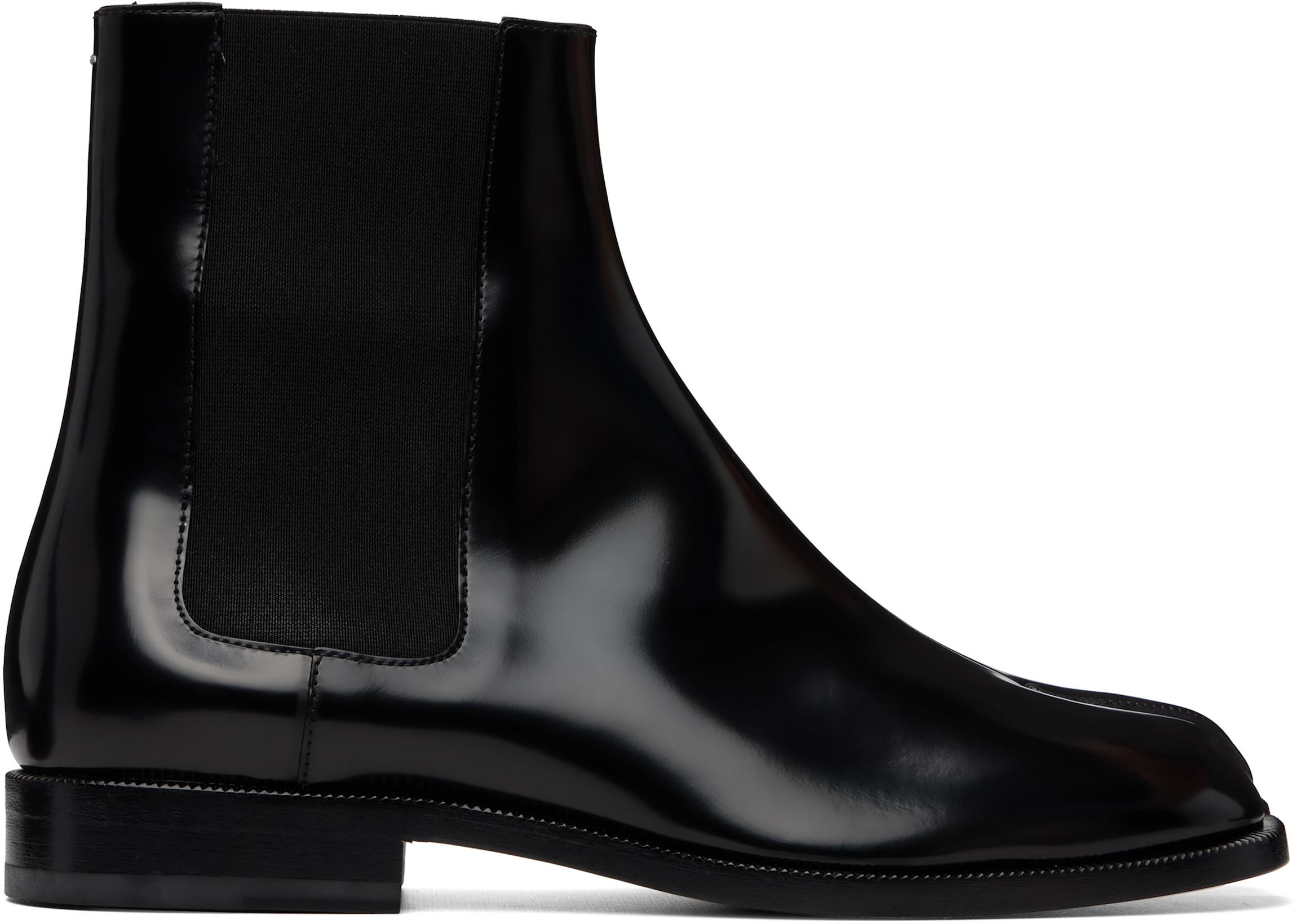 Black Tabi Chelsea Boots by MAISON MARGIELA