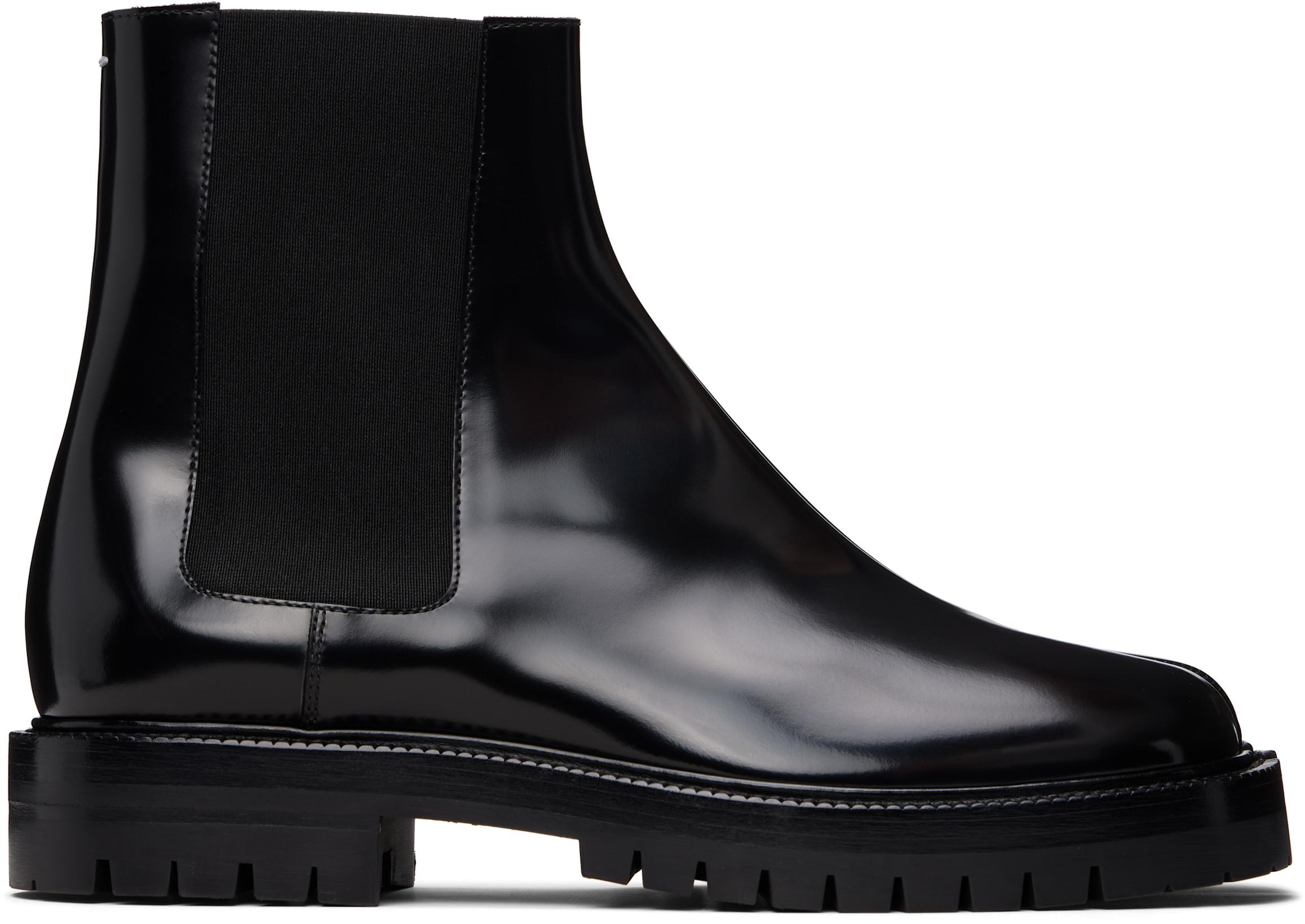 Black Tabi Chelsea Boots by MAISON MARGIELA