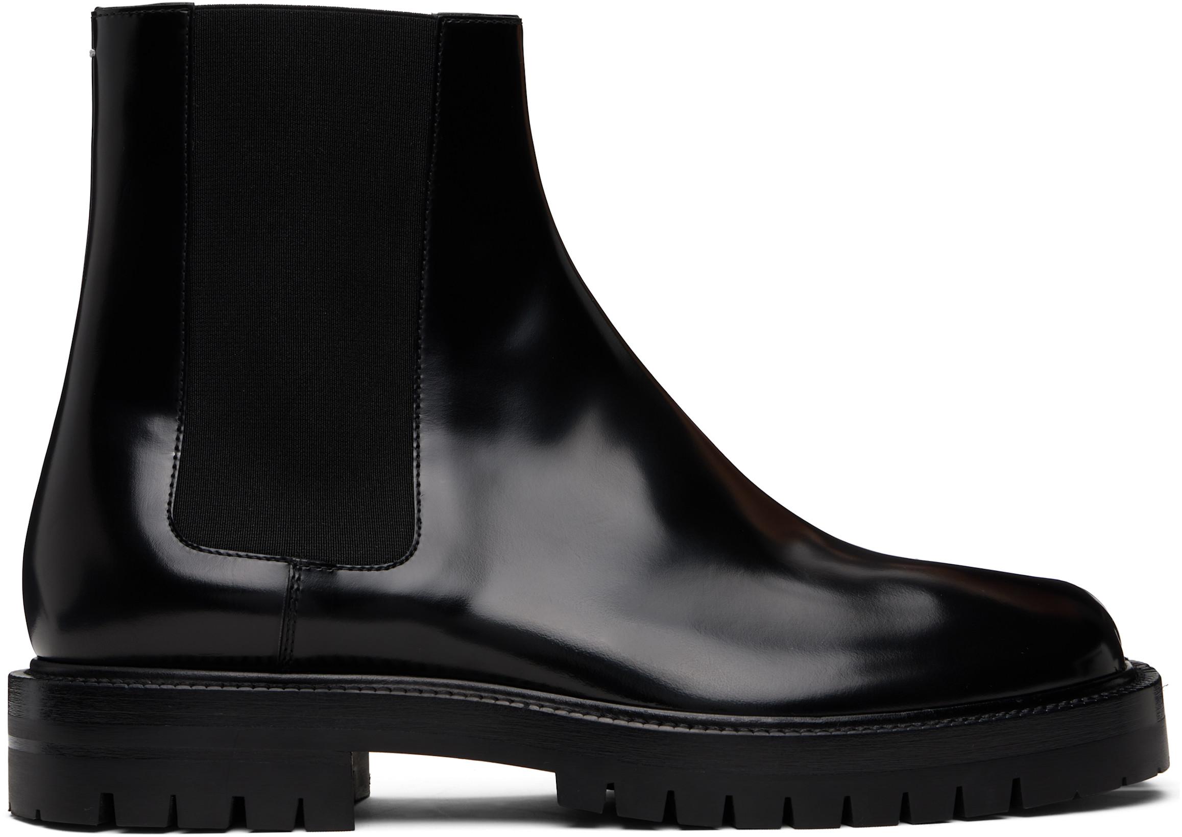 Black Tabi Chelsea Boots by MAISON MARGIELA