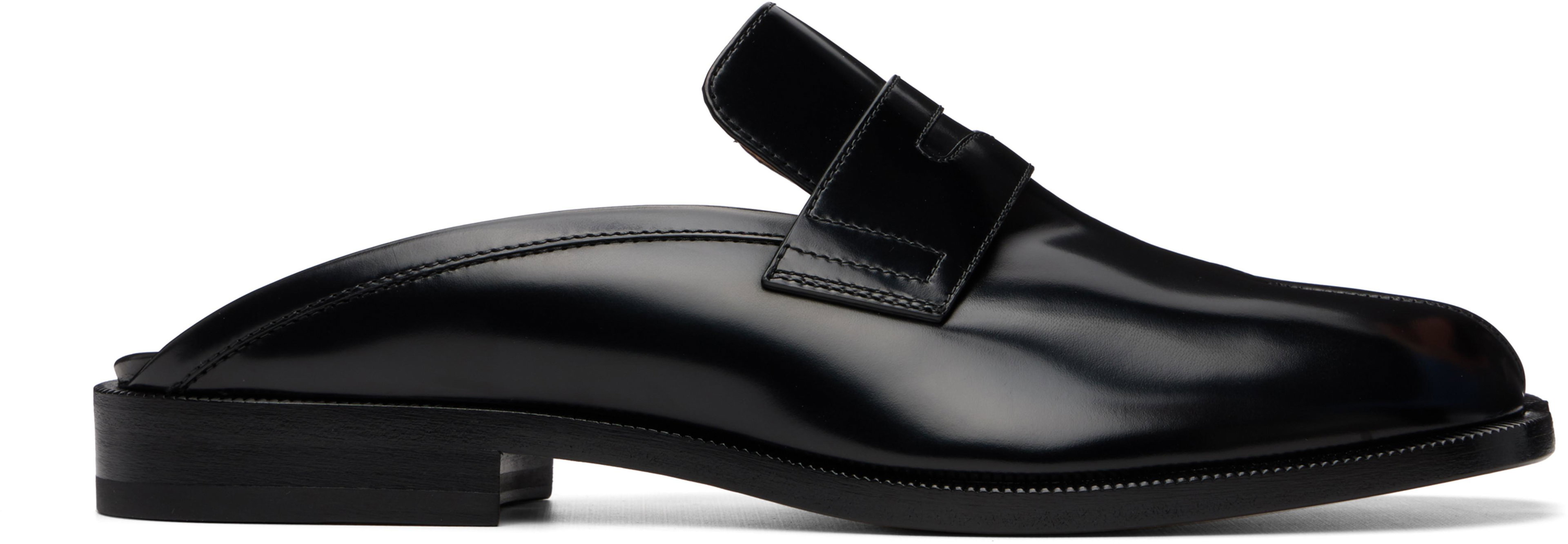 Black Tabi City Mule Loafers by MAISON MARGIELA