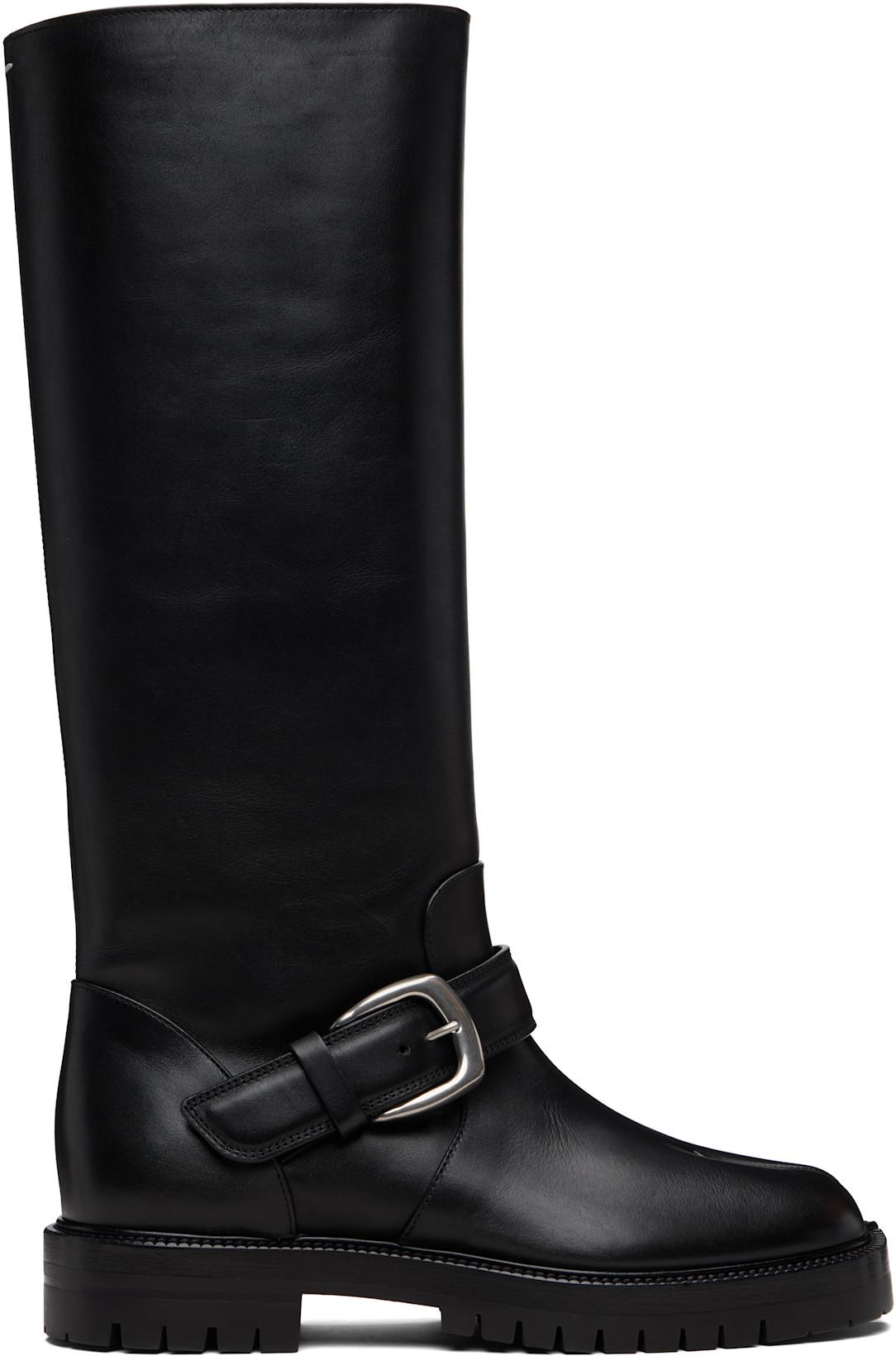 Black Tabi County Boots by MAISON MARGIELA