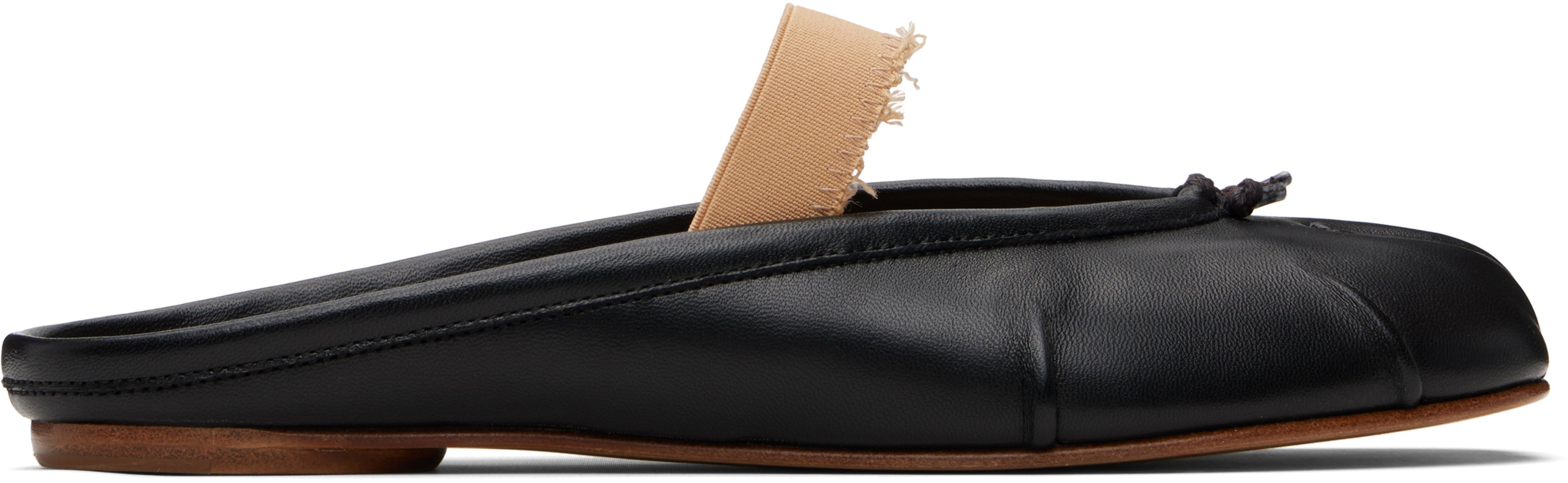Black Tabi Elastic Band Mules by MAISON MARGIELA