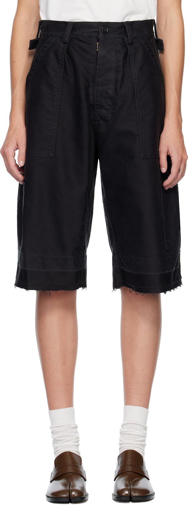 Black Utility Shorts by MAISON MARGIELA