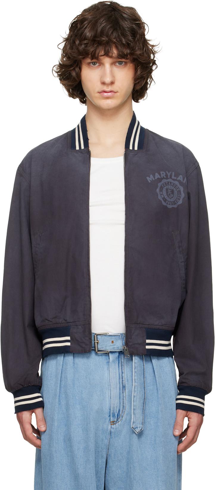 Black Varsity Caban Jacket by MAISON MARGIELA