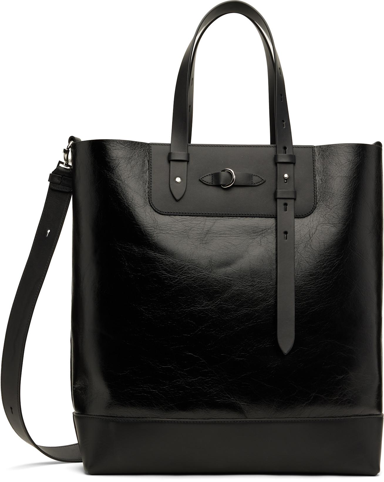 Black Vertical Belt Tote by MAISON MARGIELA