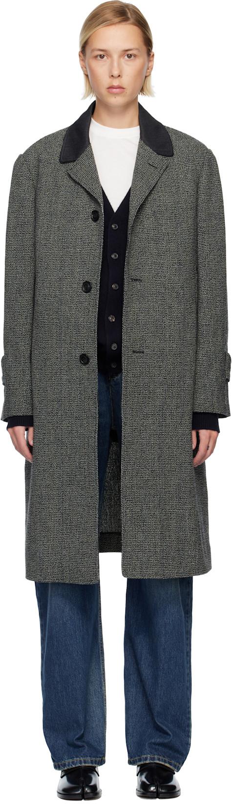 Black Wool Coat by MAISON MARGIELA