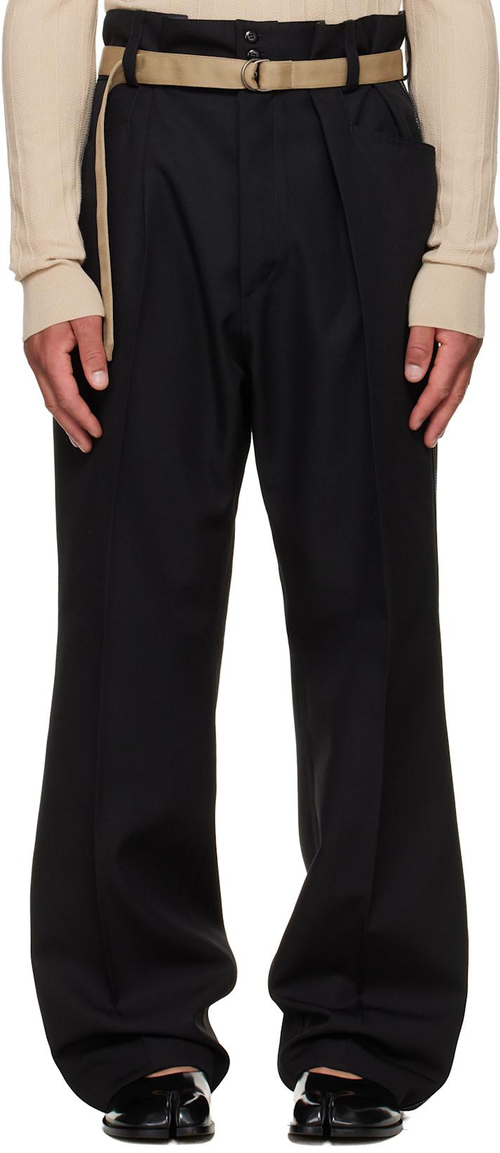 Black Wool Trousers by MAISON MARGIELA