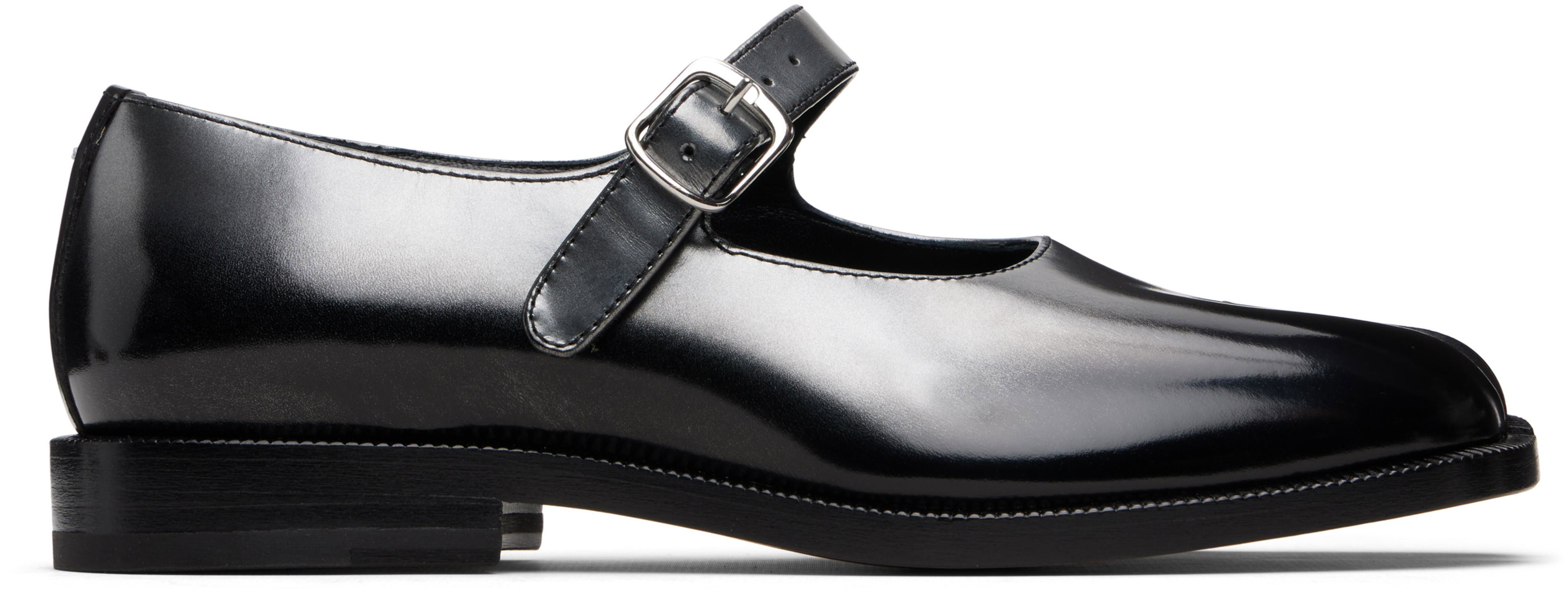 Black & Silver Mary Jane Loafers by MAISON MARGIELA