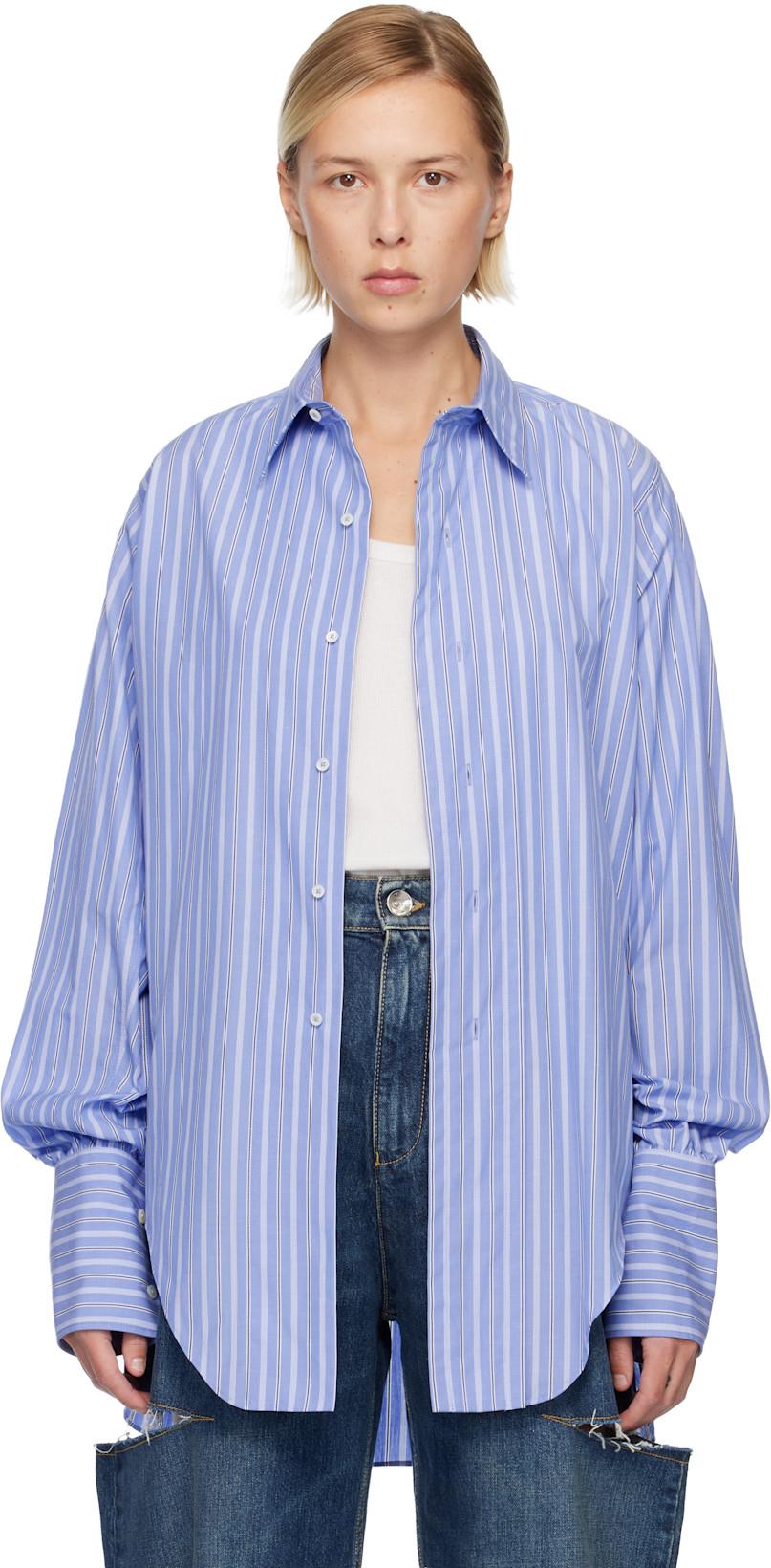 Blue Cotton Shirt by MAISON MARGIELA