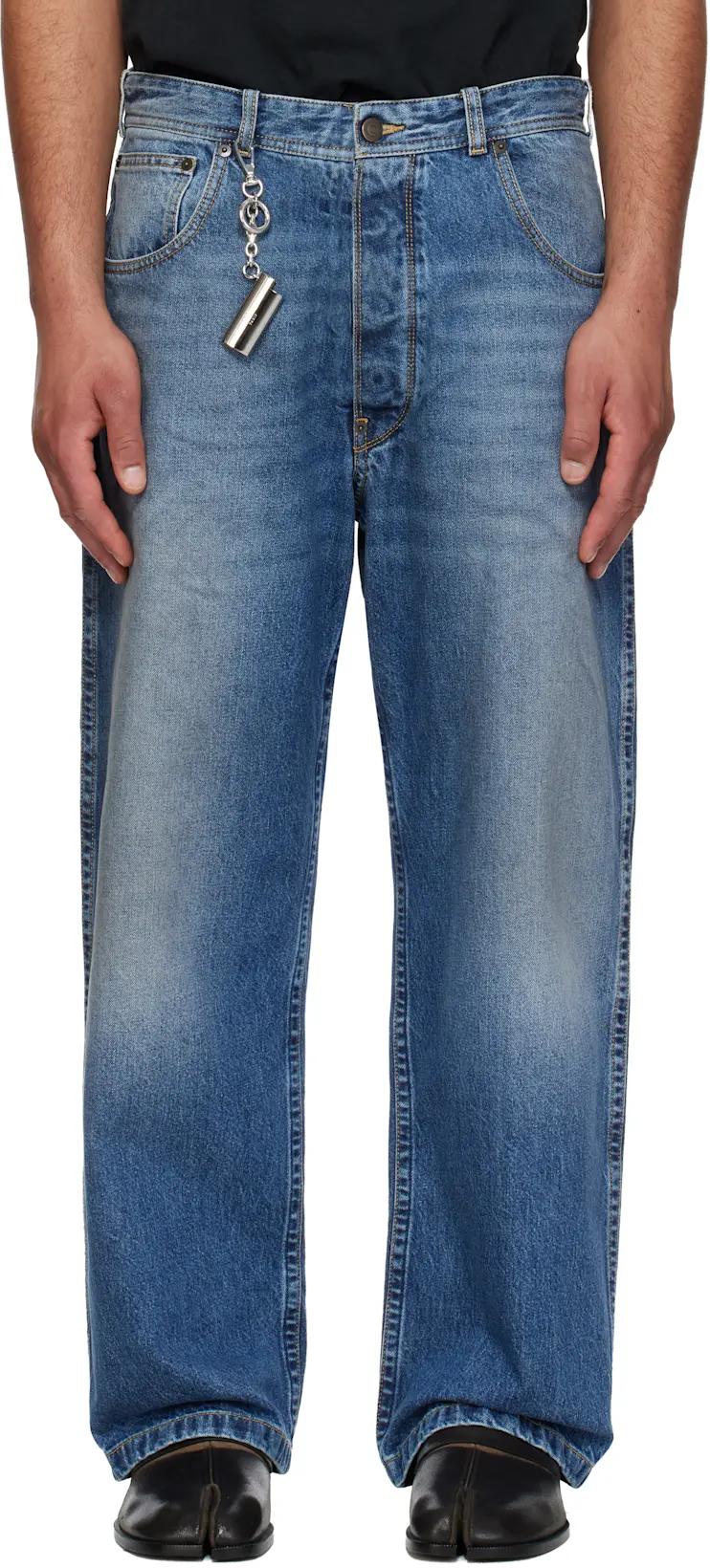 Blue Faded Jeans by MAISON MARGIELA