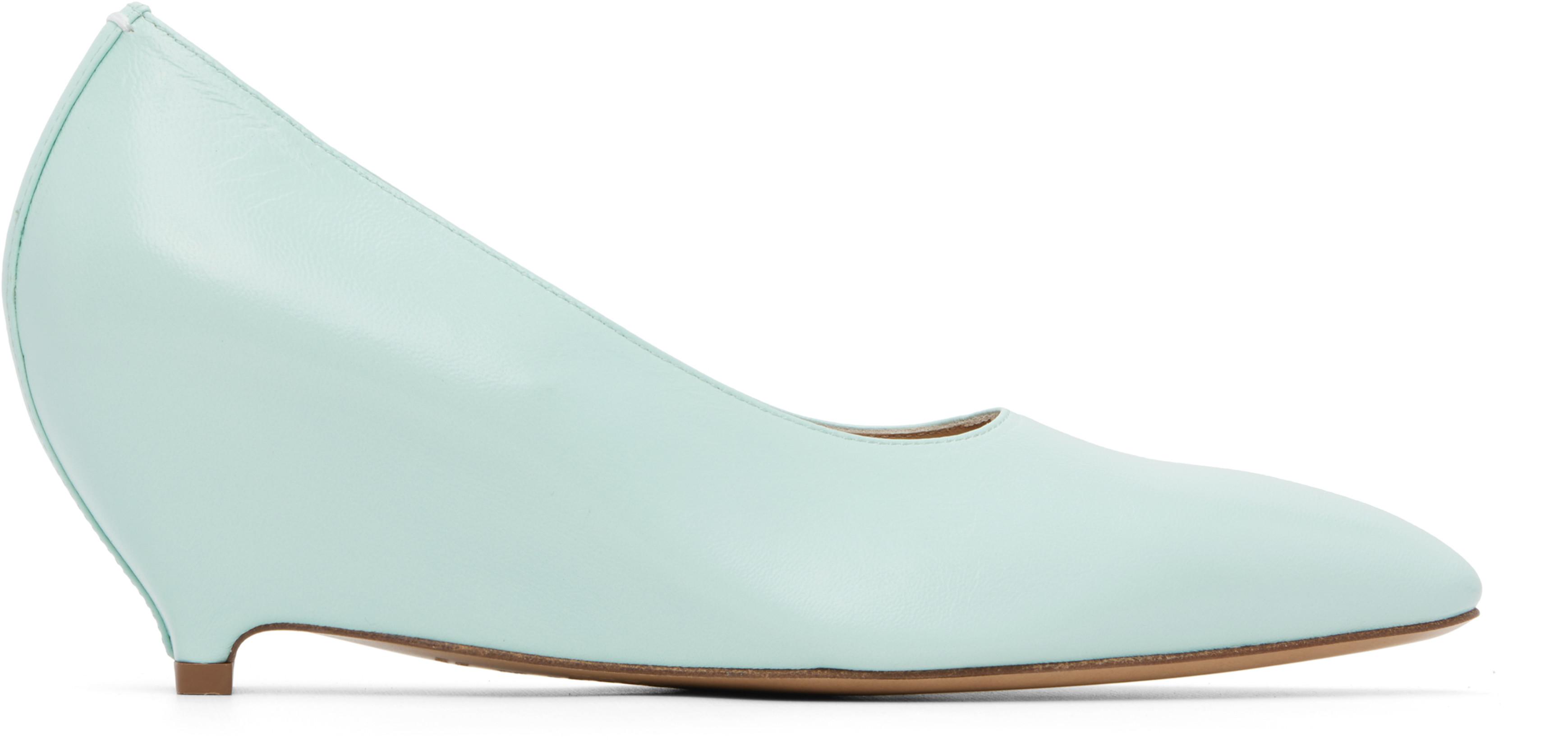 Blue Heel-less Kitten Pump Heels by MAISON MARGIELA