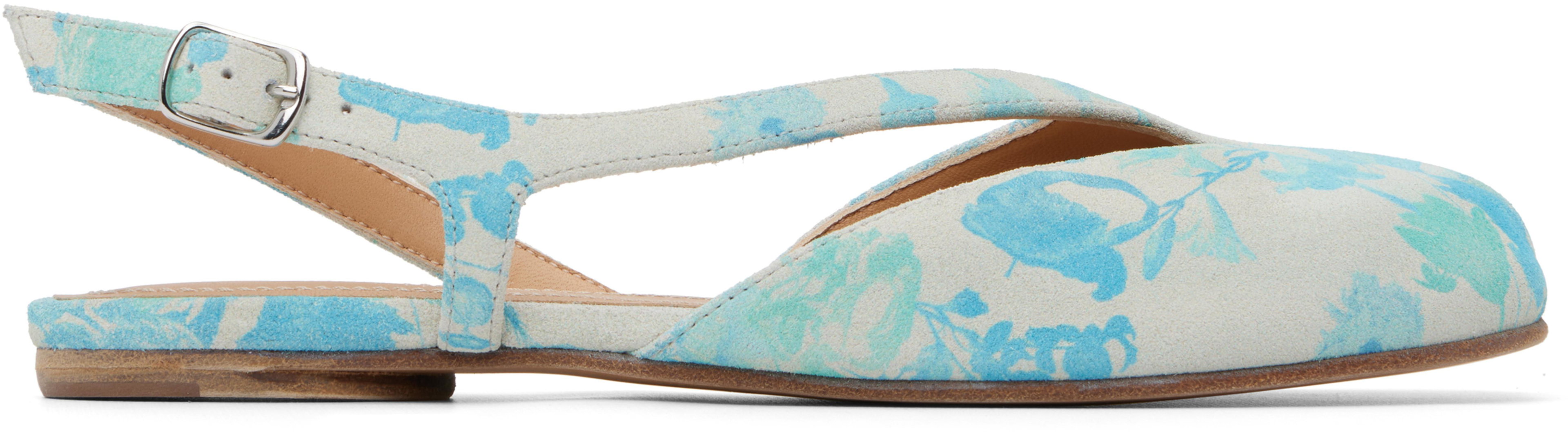 Blue & Gray Tabi Slingback Ballerina Flats by MAISON MARGIELA