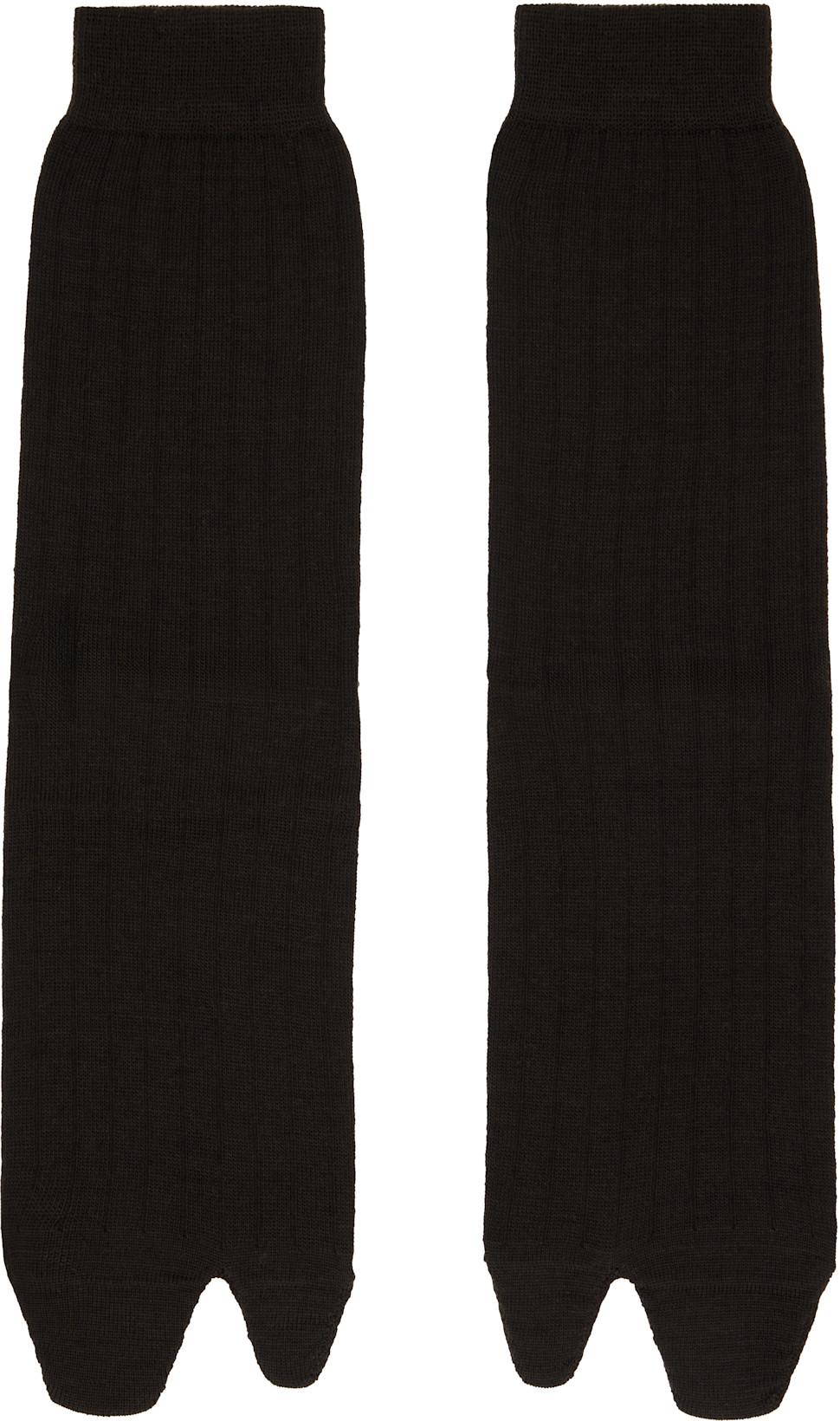 Brown Bootleg Tabi Socks by MAISON MARGIELA