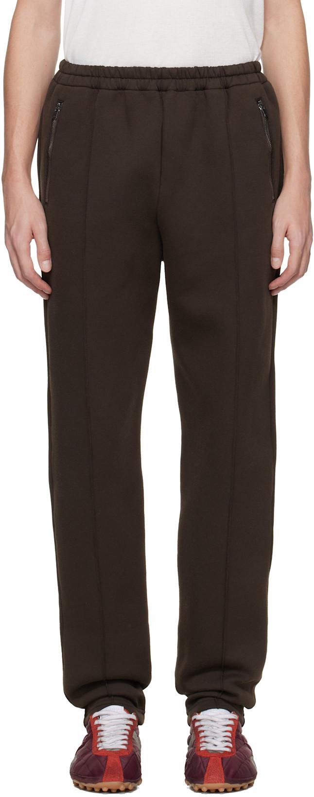 Brown Pinched Seam Sweatpants by MAISON MARGIELA