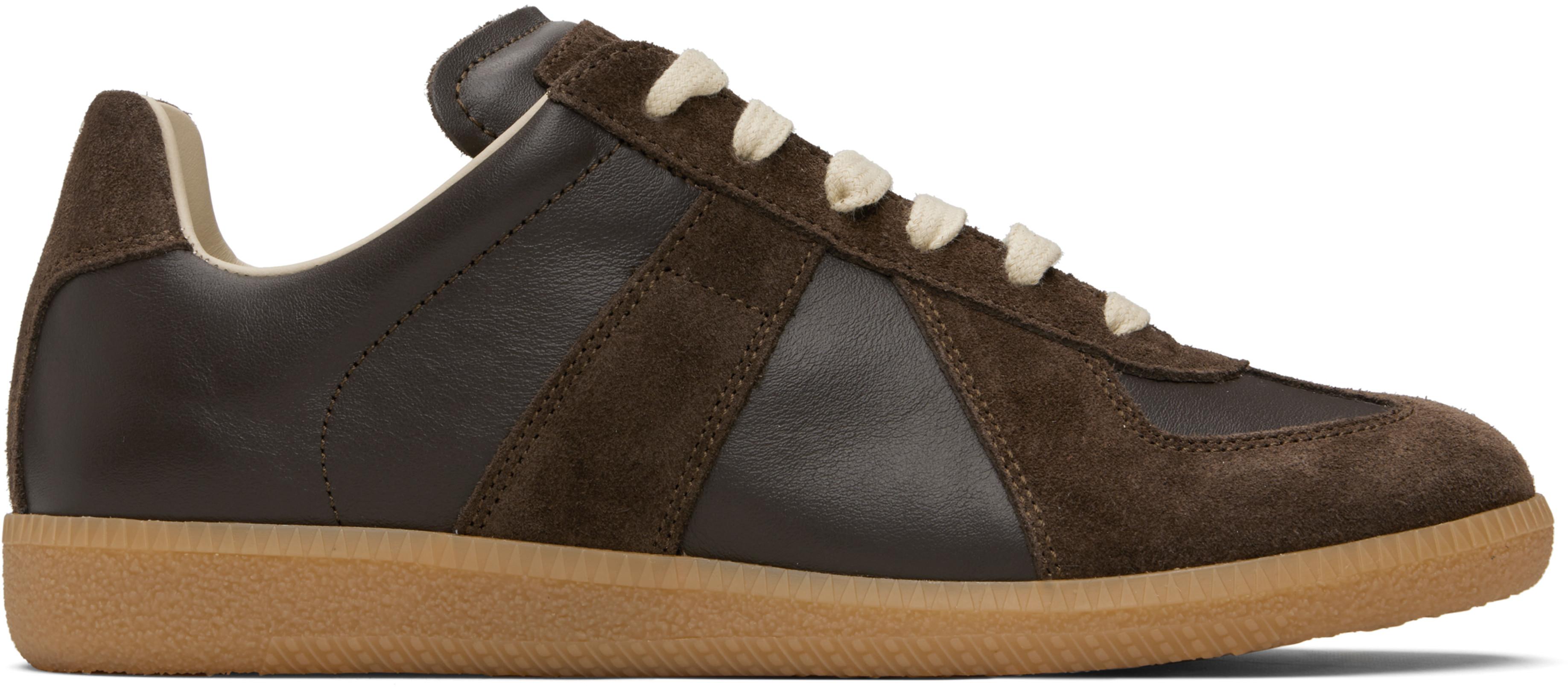 Brown Replica Sneakers by MAISON MARGIELA