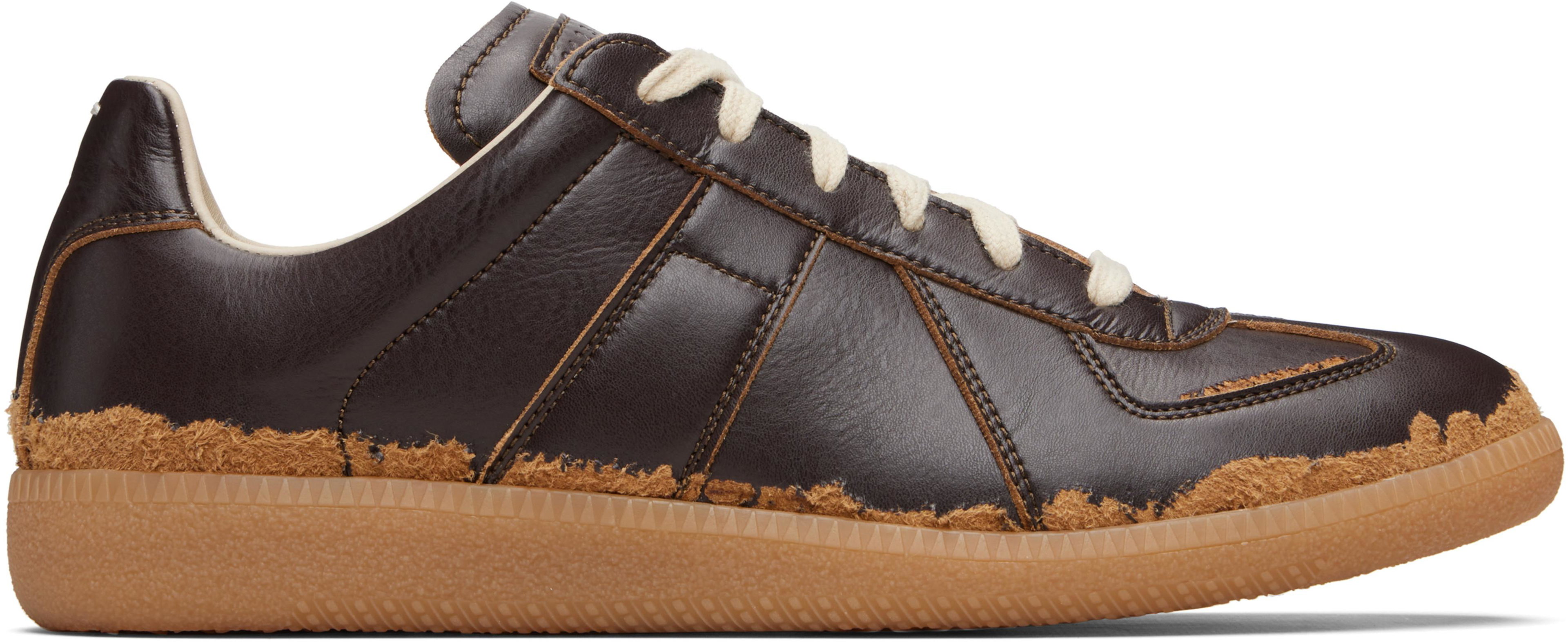 Brown Replica Sneakers by MAISON MARGIELA