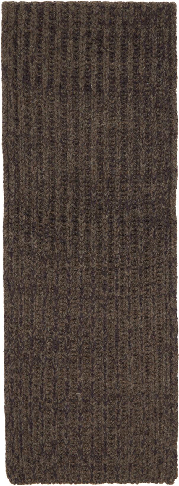 Brown Rib-Knit Scarf by MAISON MARGIELA
