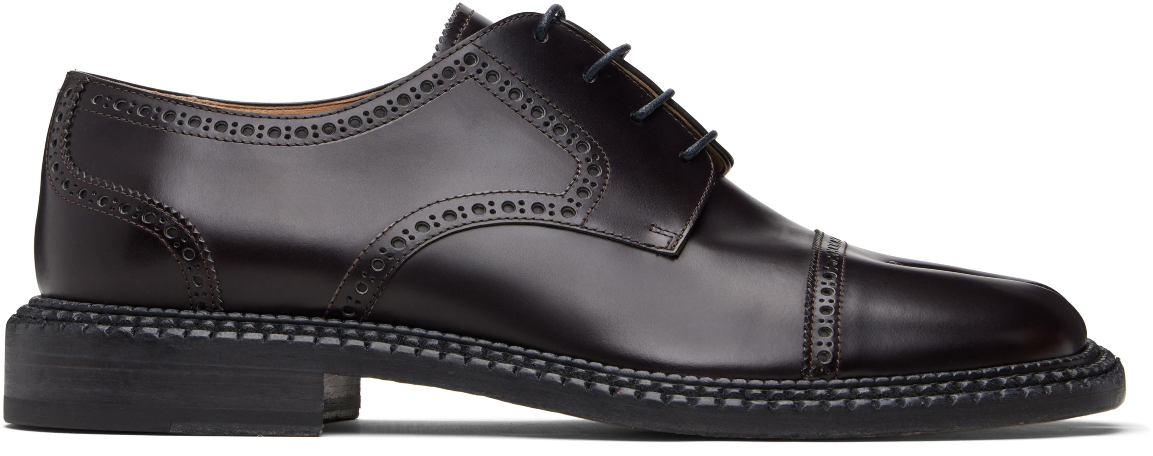 Brown Tabi City Lace-Up Derbys by MAISON MARGIELA