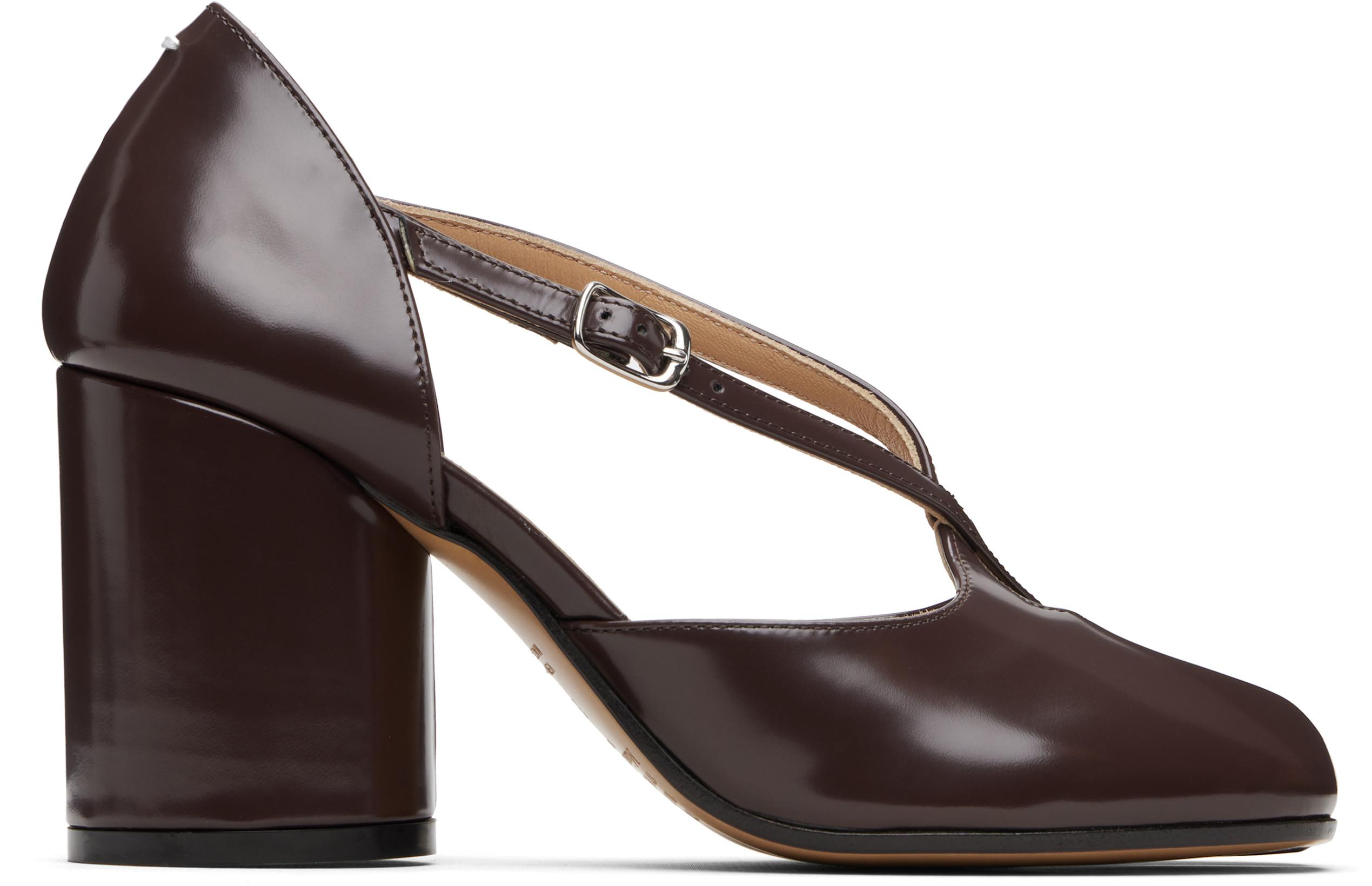 Brown Tabi Décolleté Heeled Sandals by MAISON MARGIELA
