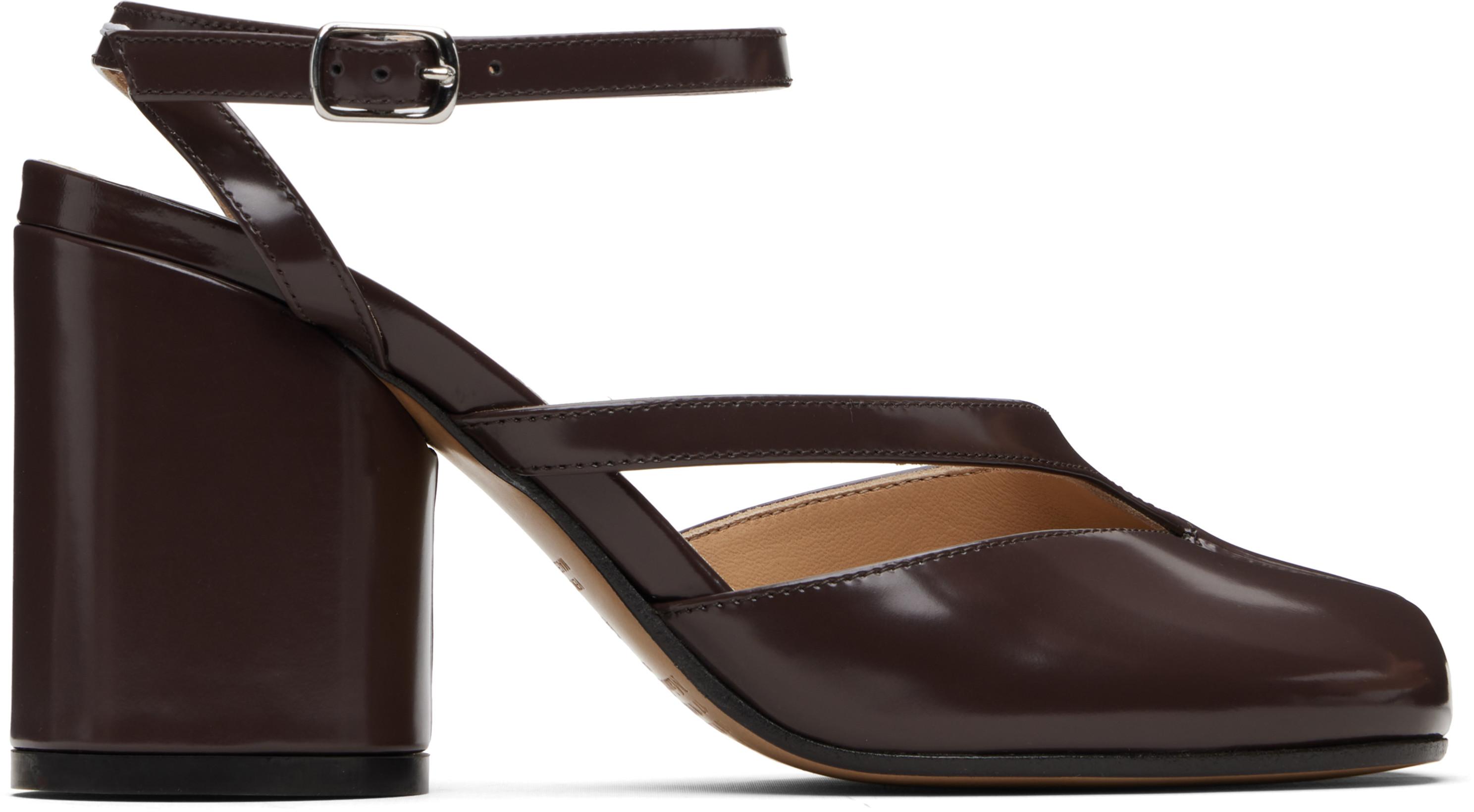 Brown Tabi Pump Heeled Sandals by MAISON MARGIELA